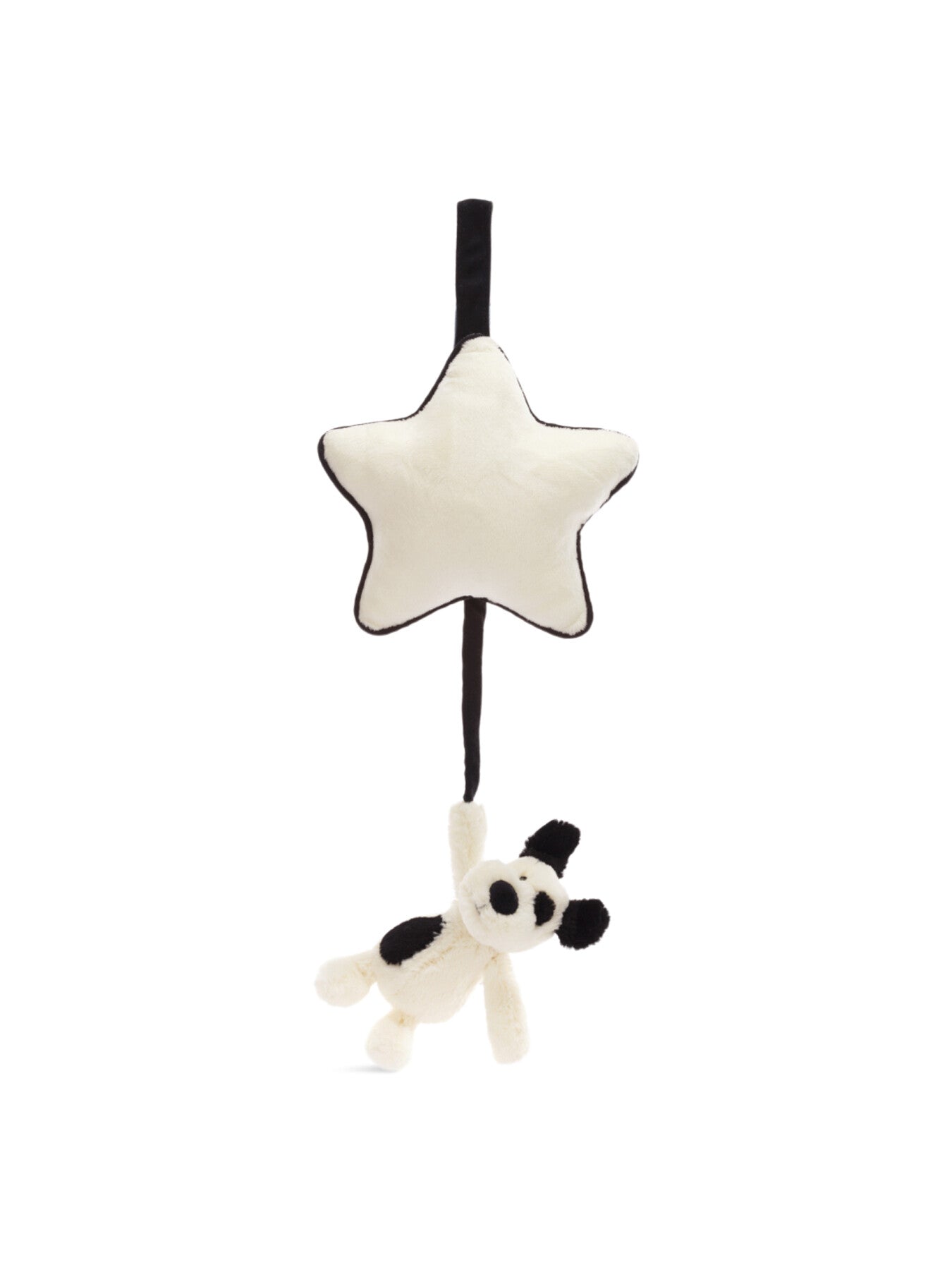 Bashful Black Cream Puppy Musical Pull