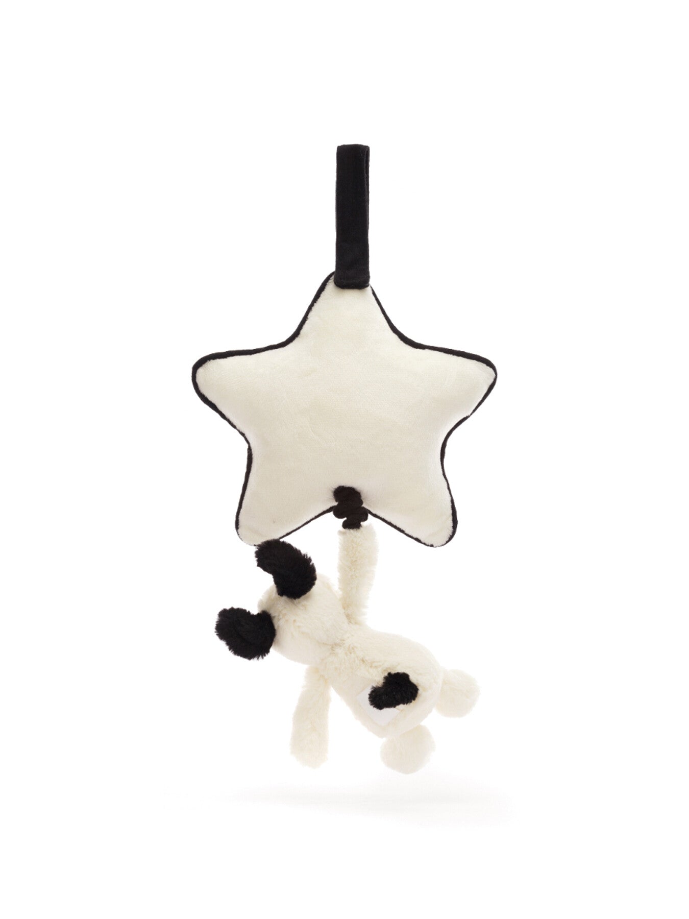 Bashful Black Cream Puppy Musical Pull