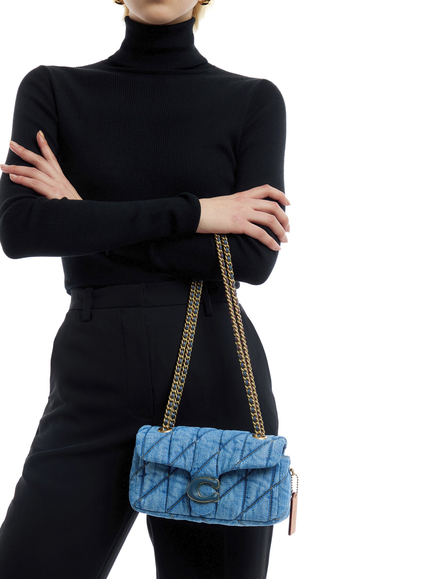 Tabby Quilted Shoulder Bag 20 Denim