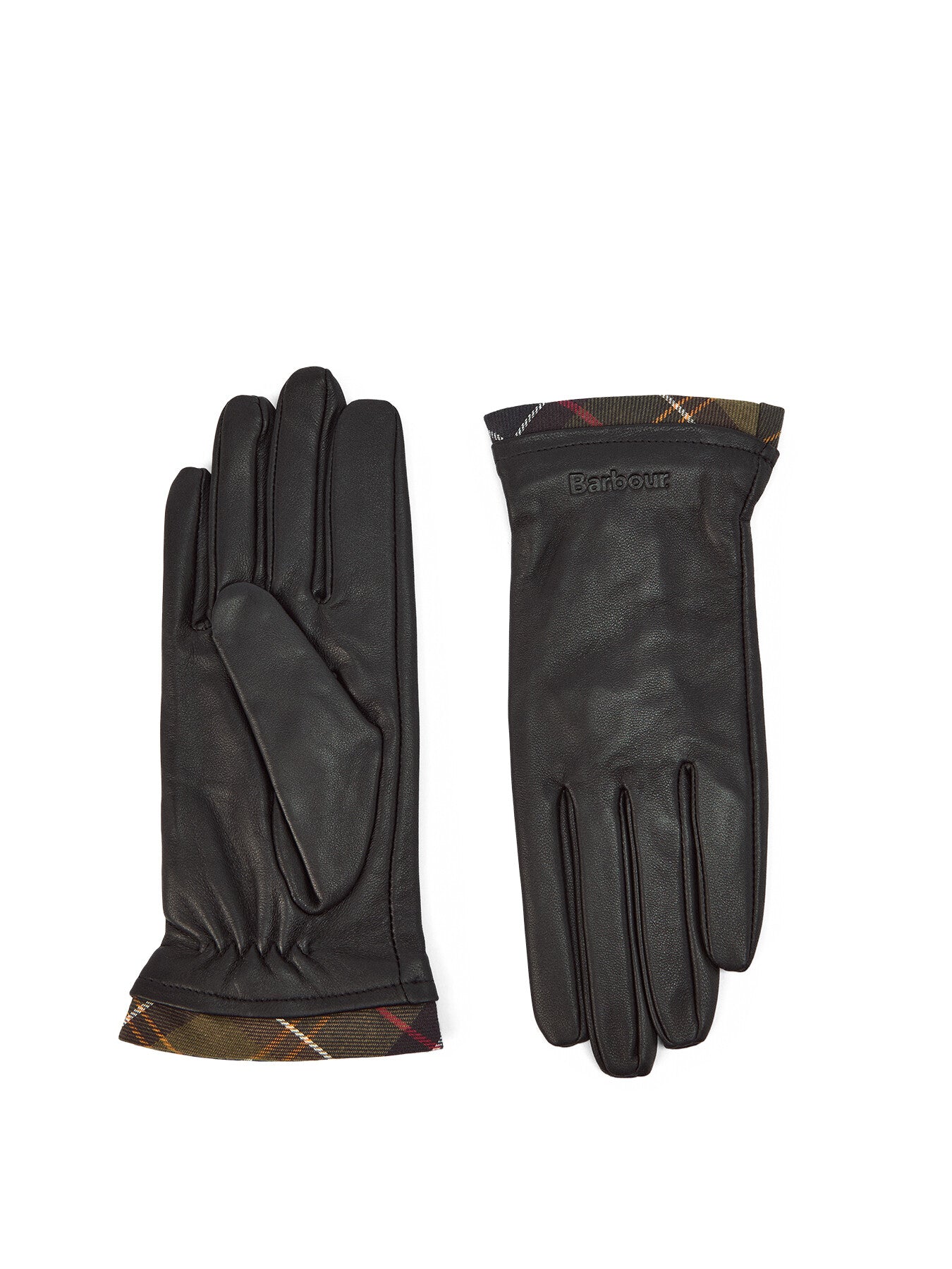 Barbour Tartan Trimmed Leather Gloves