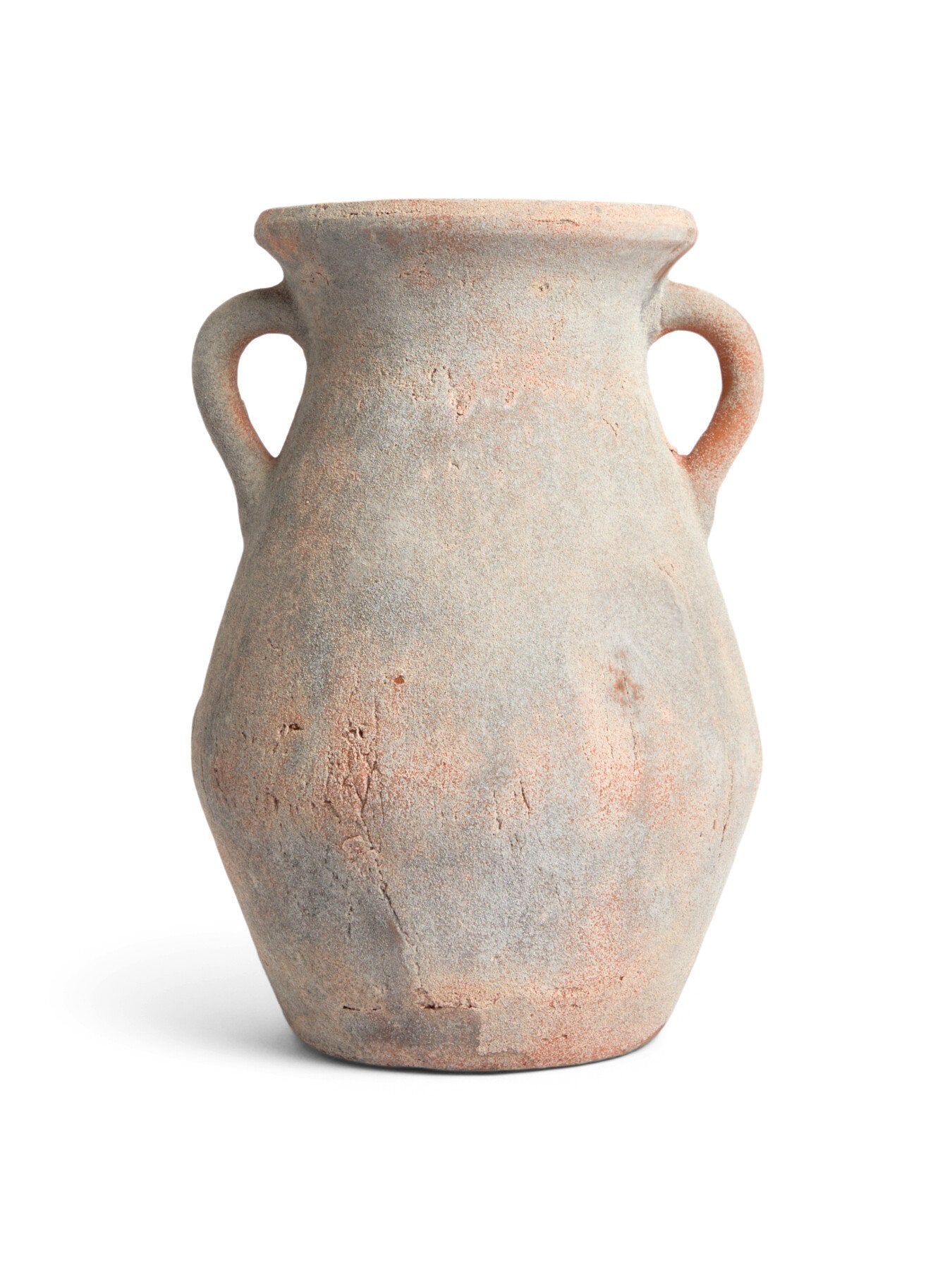 Distressed Terracotta Vase With Handles