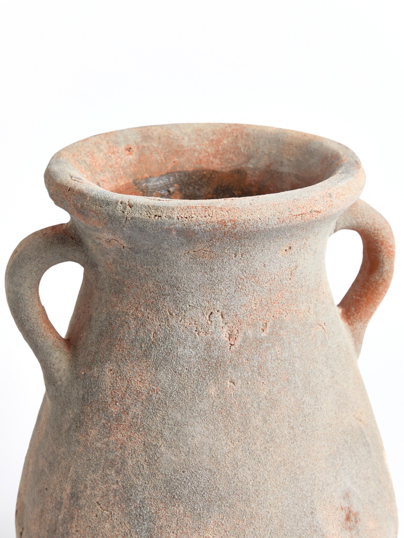 Distressed Terracotta Vase With Handles