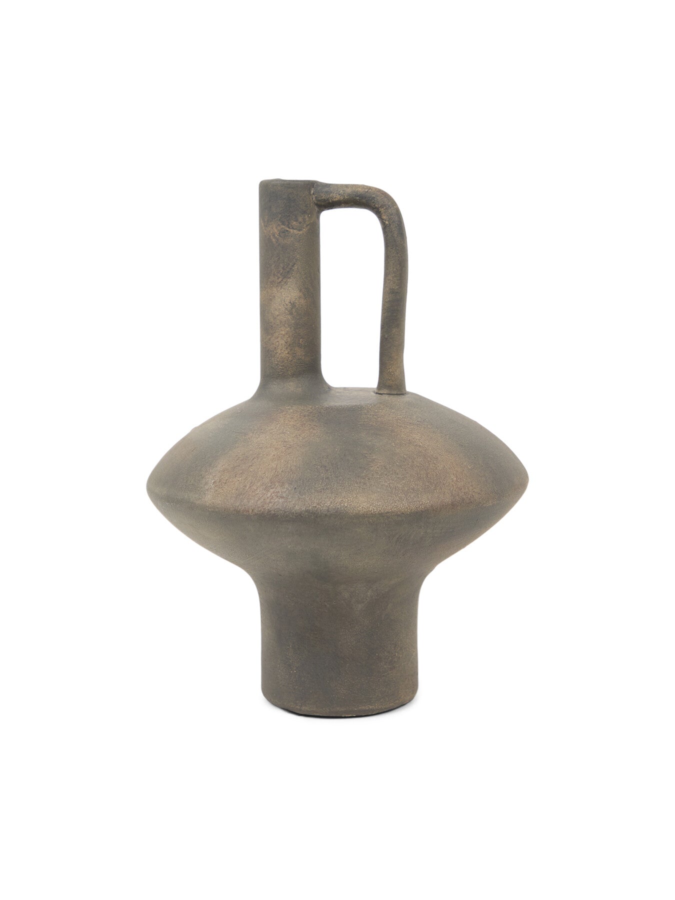 Distressed Black Vase With Handle