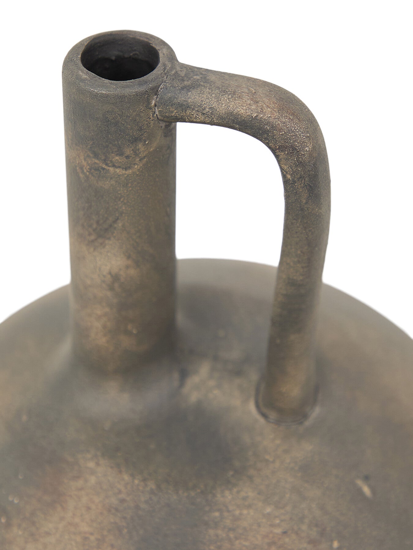 Distressed Black Vase With Handle
