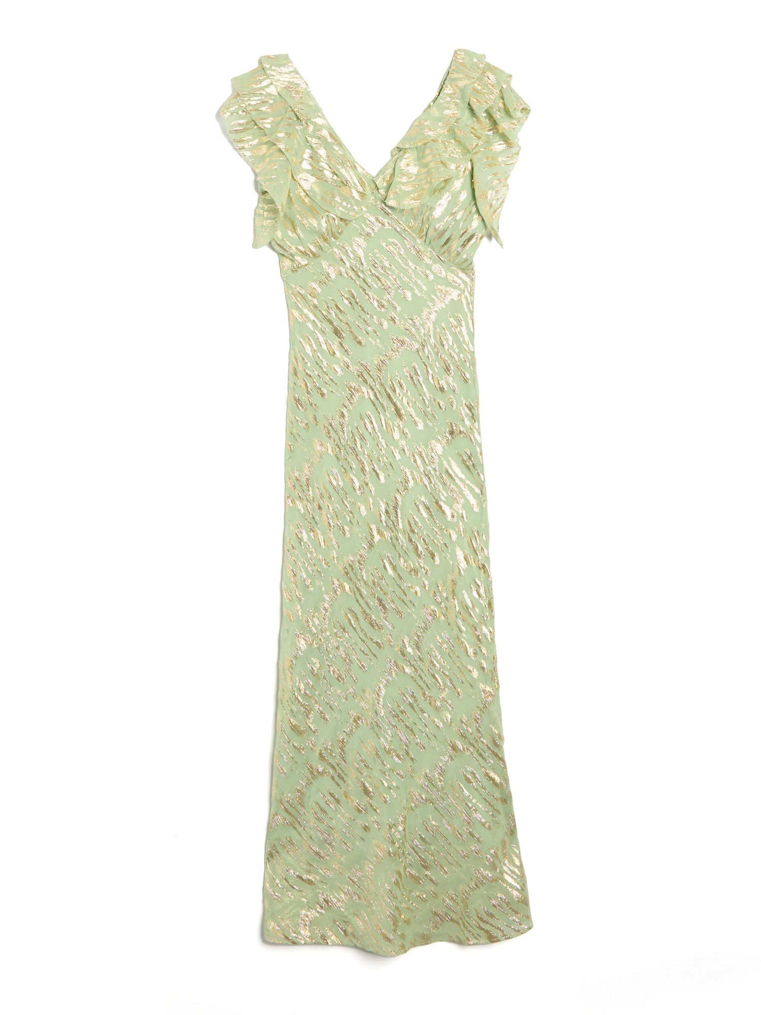 Silver Jacquard Tilda Maxi Dress