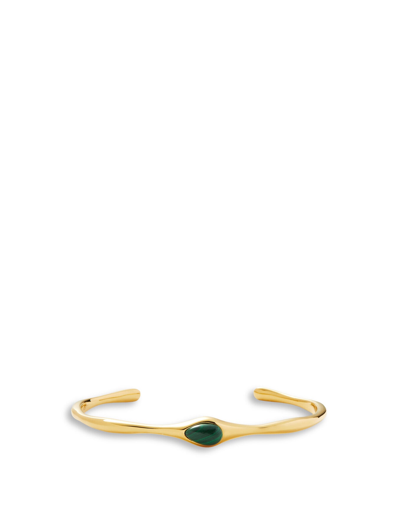 Organic Shape Green Malachite Cuff