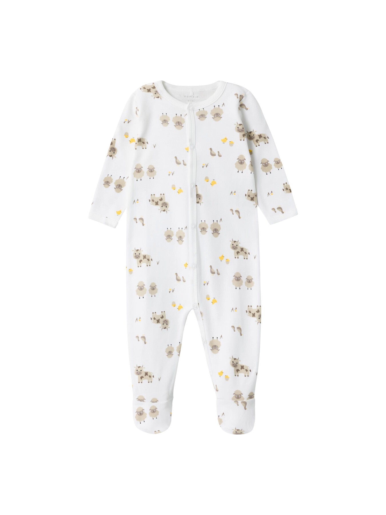 NbmnNightsuit Farm Animal Print Babygrow