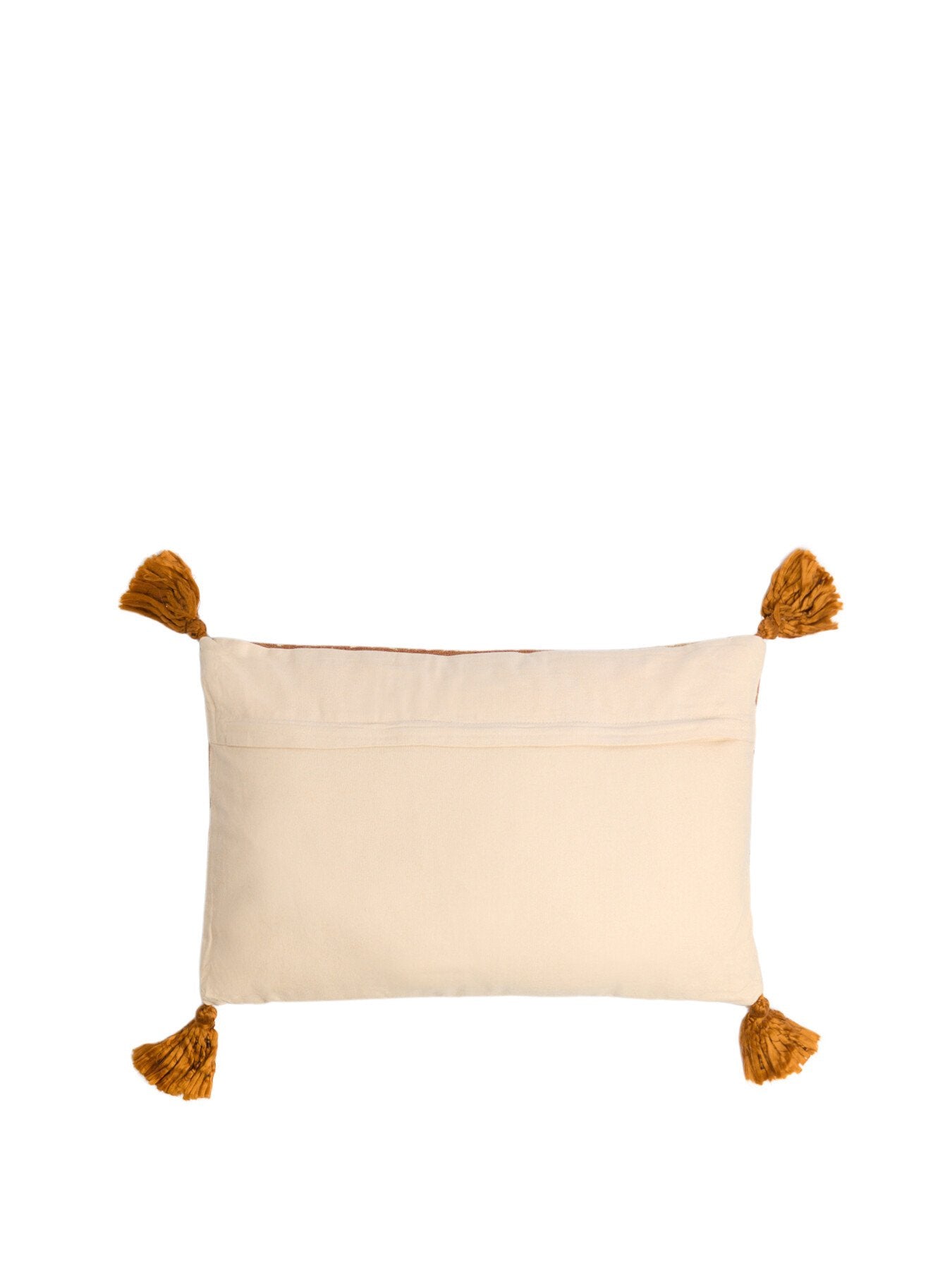 Mustard Traditional Filled Cushion with Pom Poms