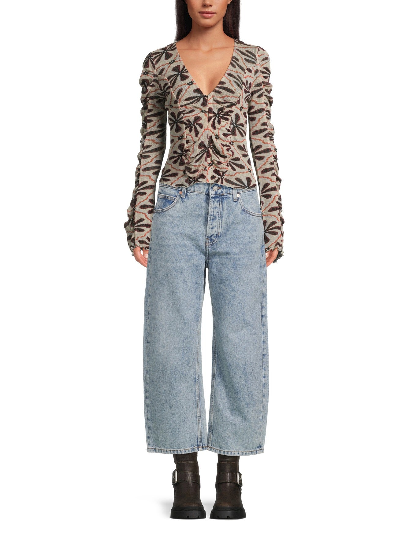 Deep Trance Dropped Boyfriend Jeans