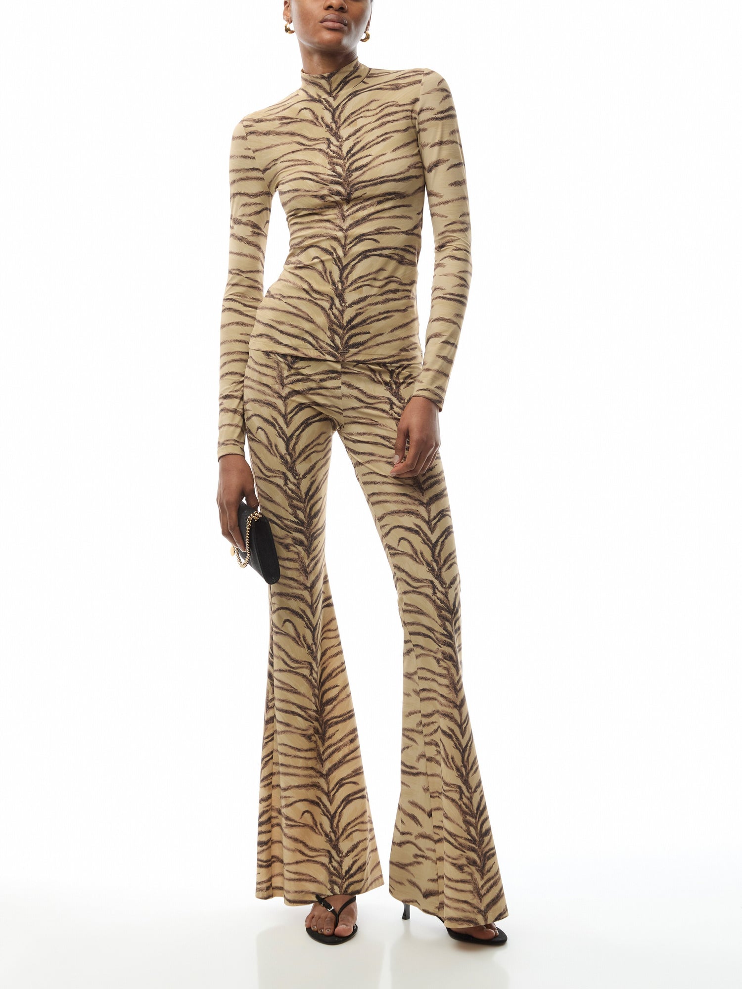 Tiger Fluid Jersey Flare Trousers