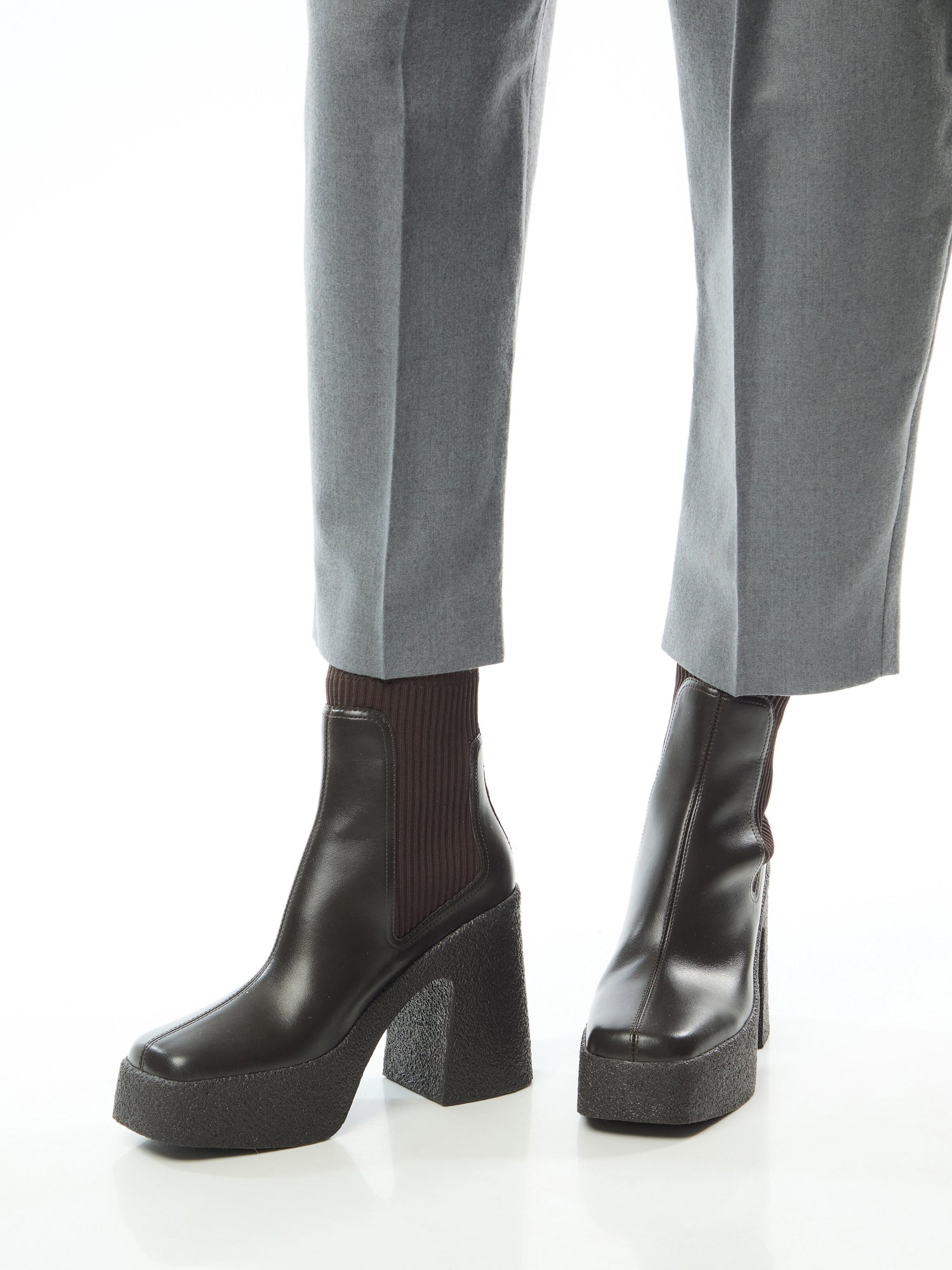 Skyla Stretch Alter Mat Chunky Ankle Boots