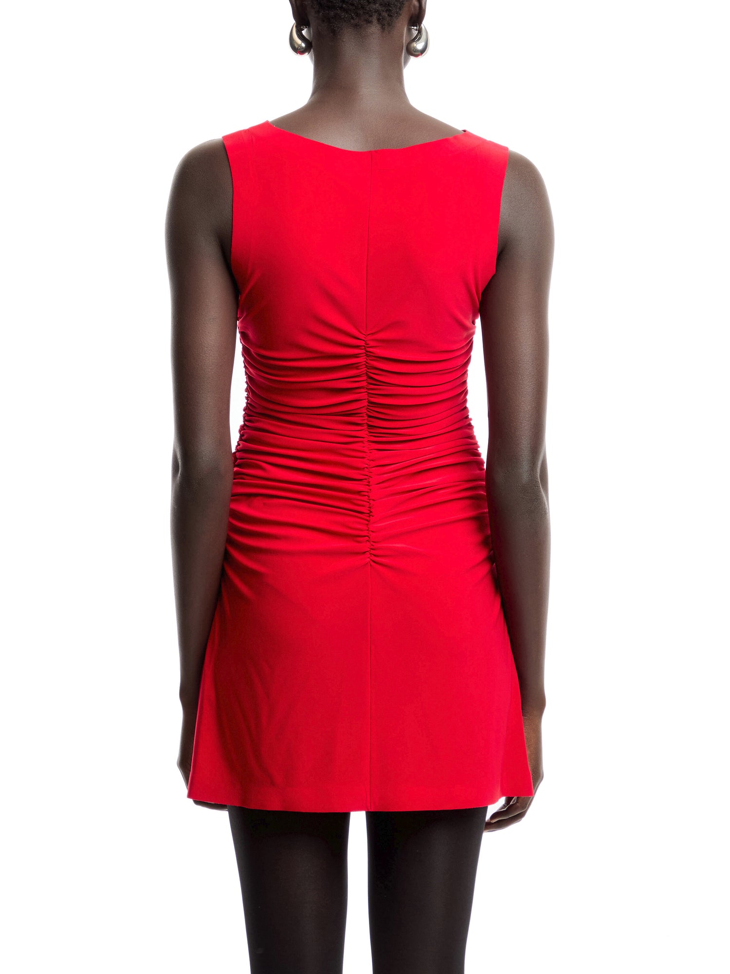 Sleveless Shirred Waist Mini Dess