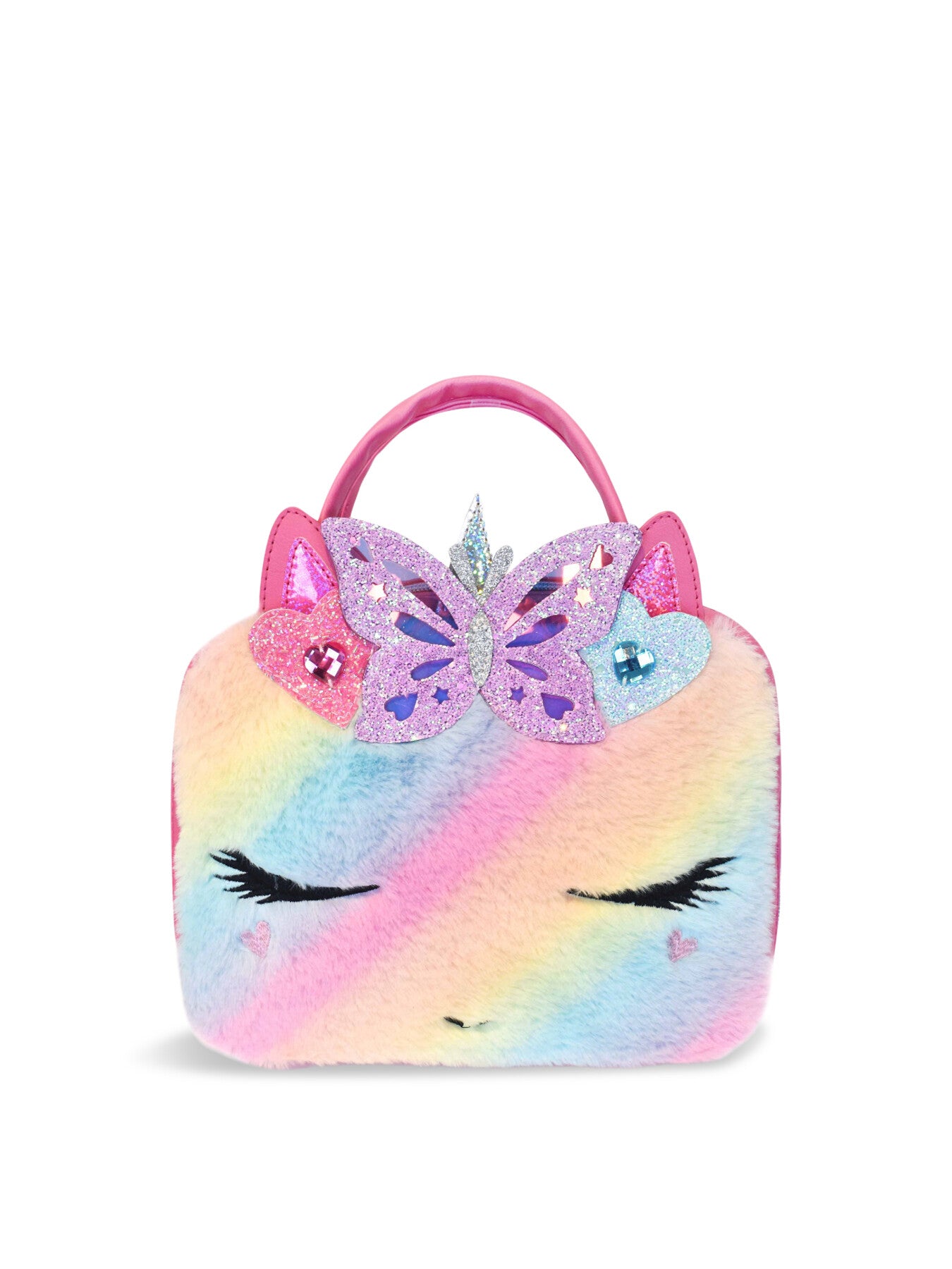 Gwen Hearts Butterfly Crown Faux Fur Lunch Bag