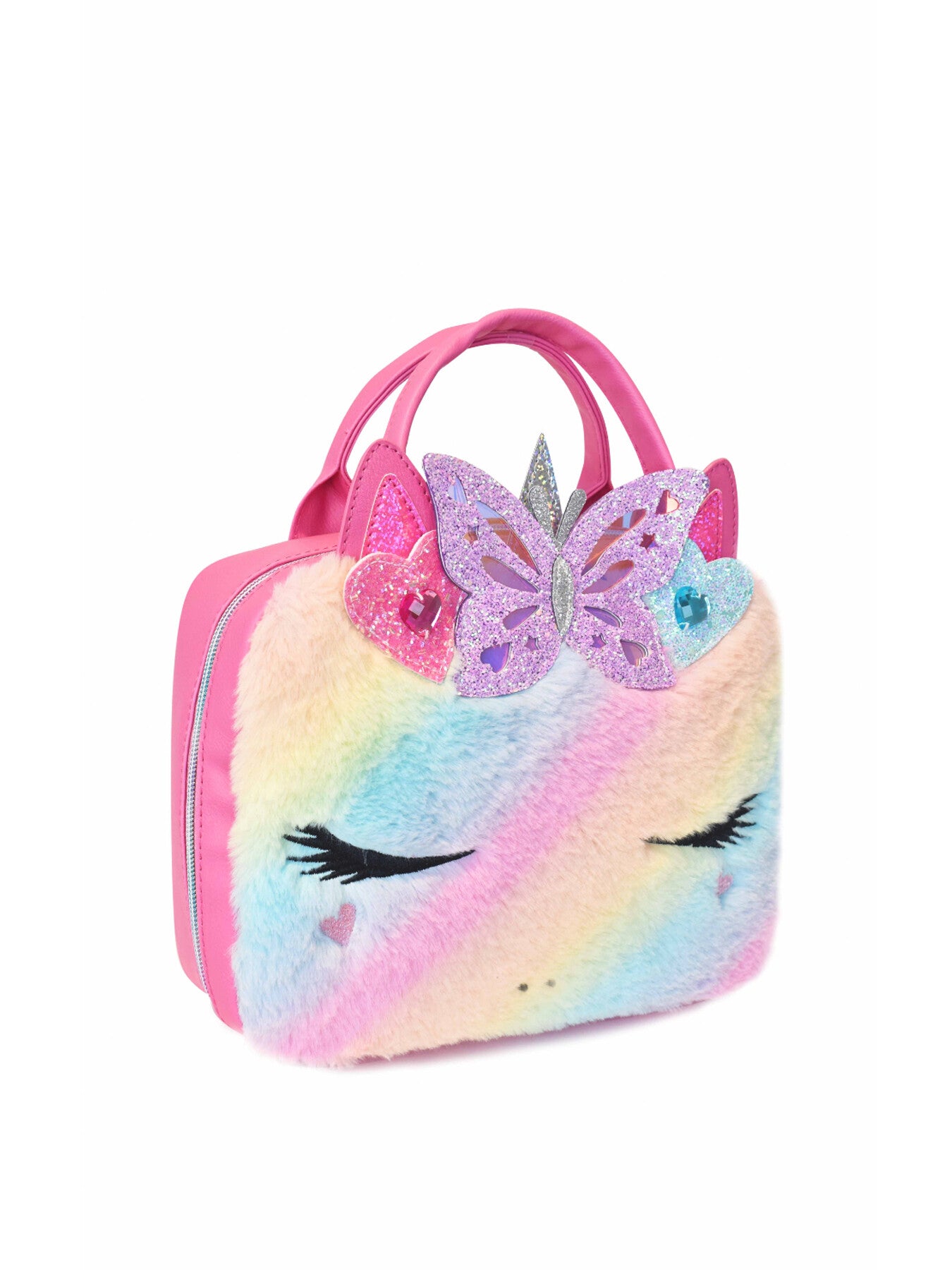 Gwen Hearts Butterfly Crown Faux Fur Lunch Bag