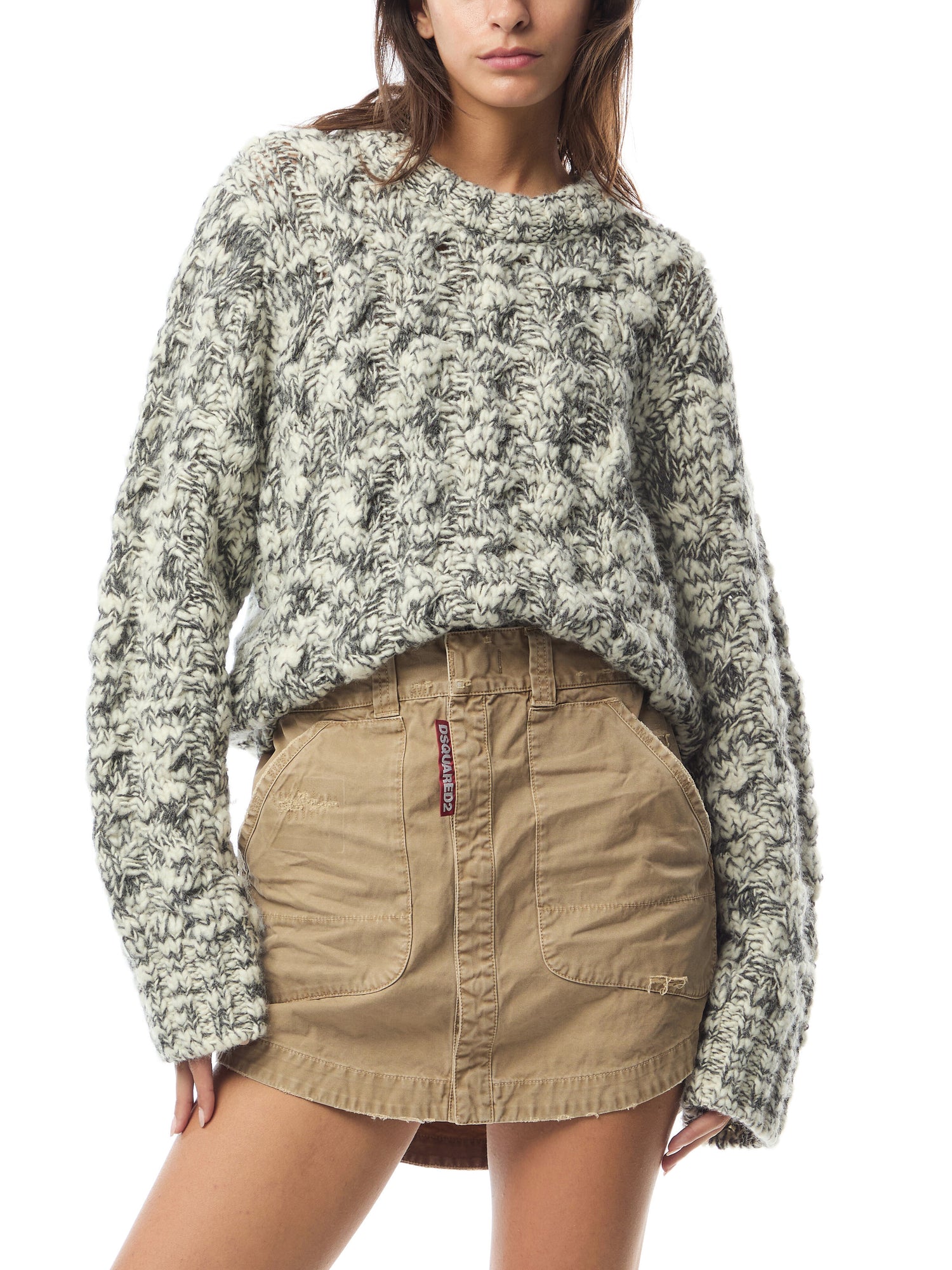 Crewneck Jumper with Elbow Patches