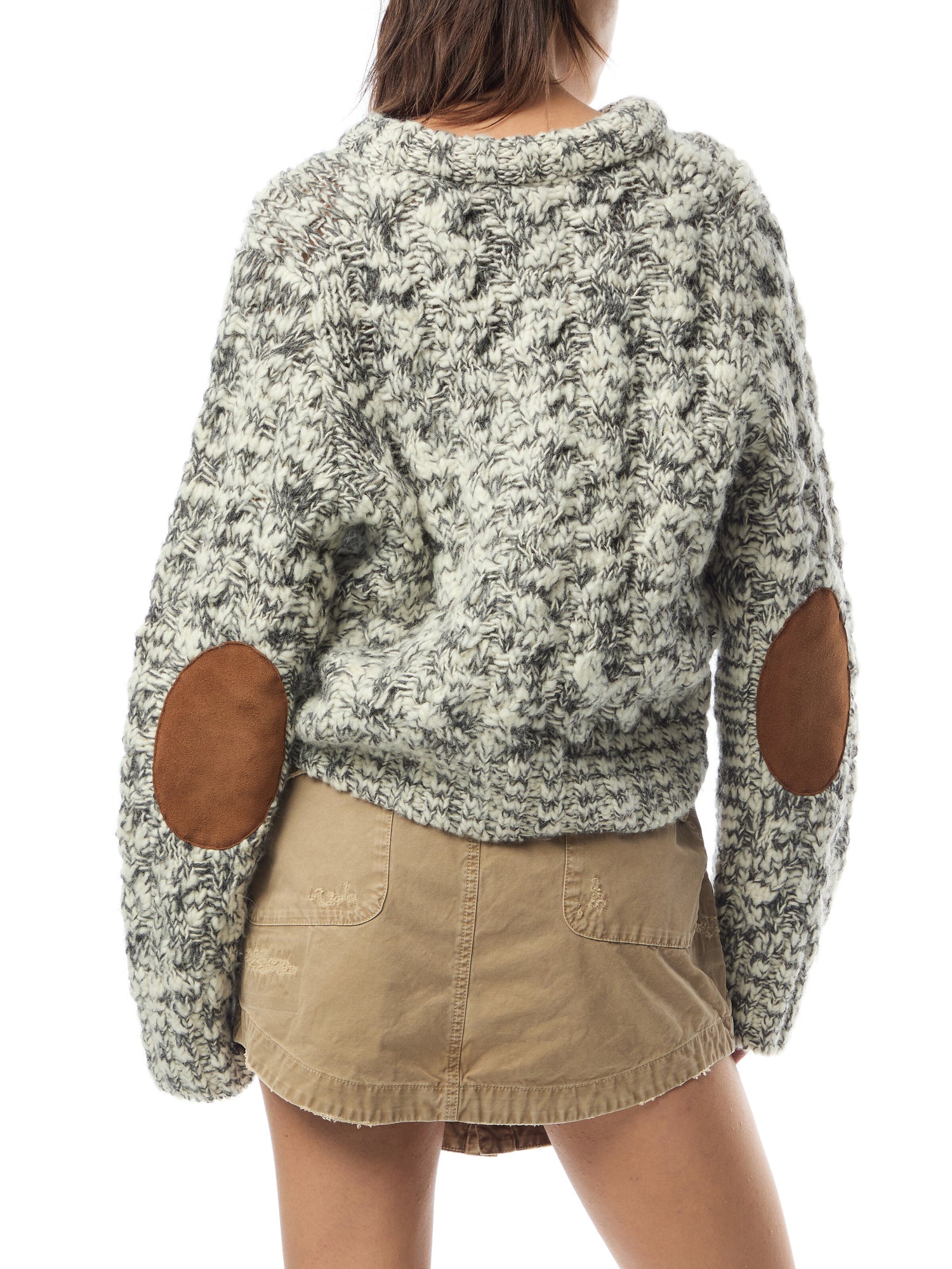 Crewneck Jumper with Elbow Patches