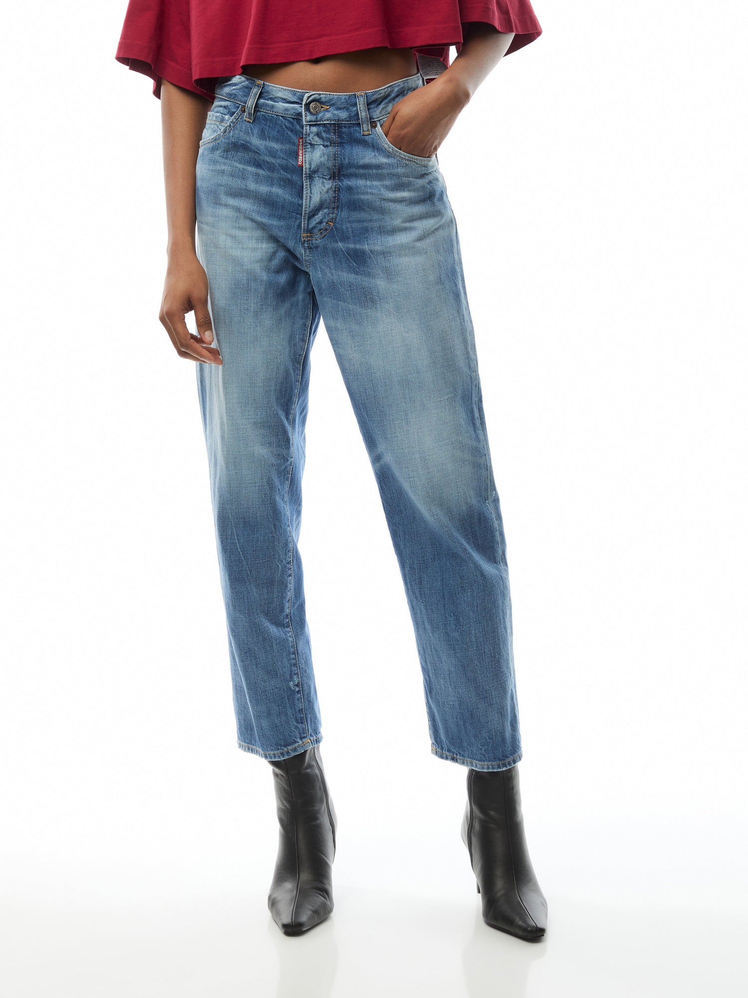 Boston High Rise Cropped Jeans