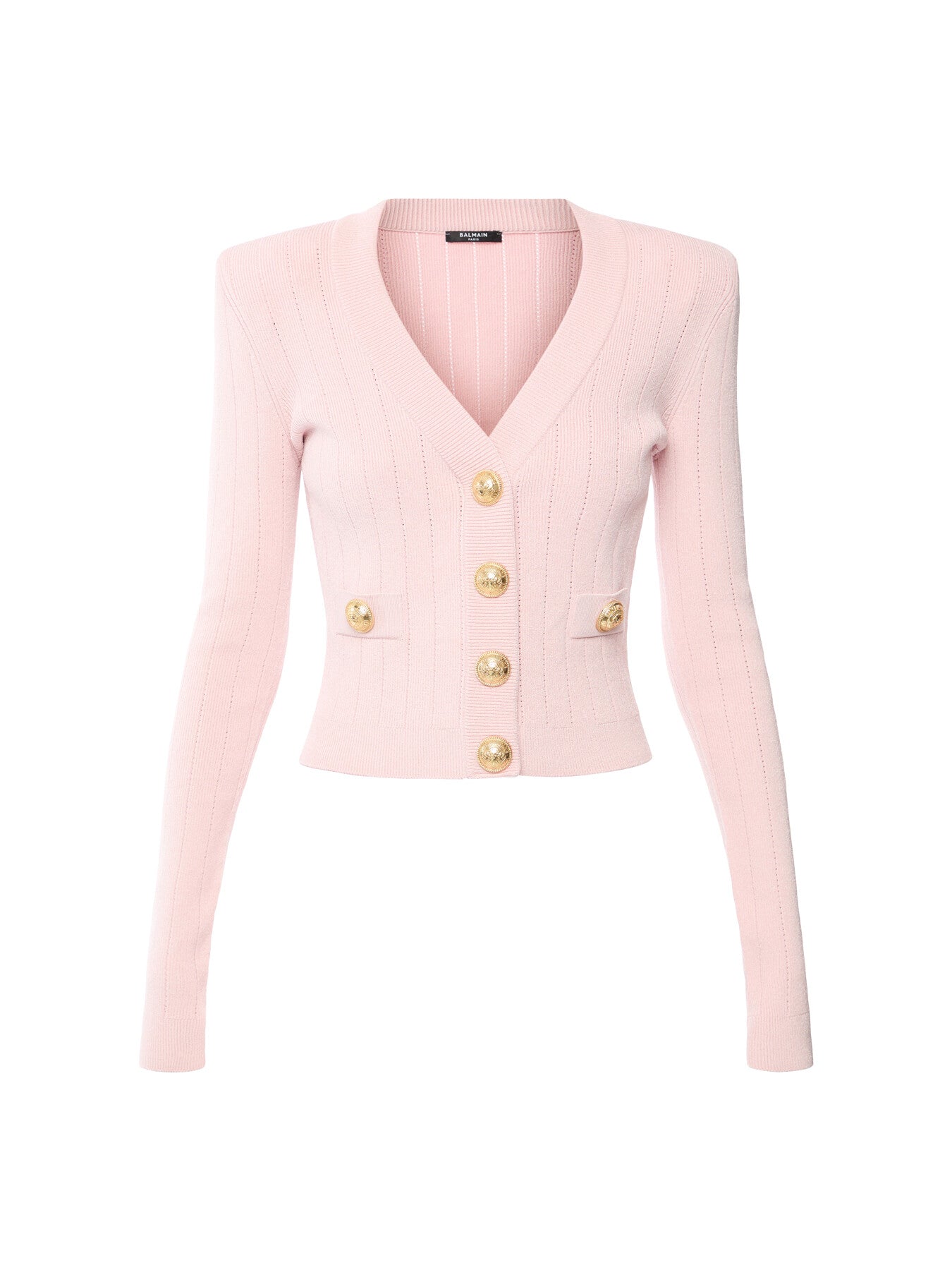 Buttoned Knit Cropped Cardigan