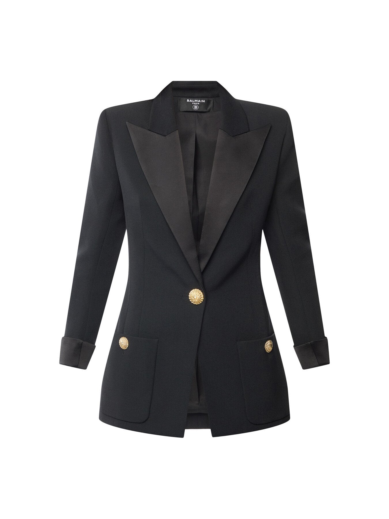 Satin-Trimmed Crepe Jacket