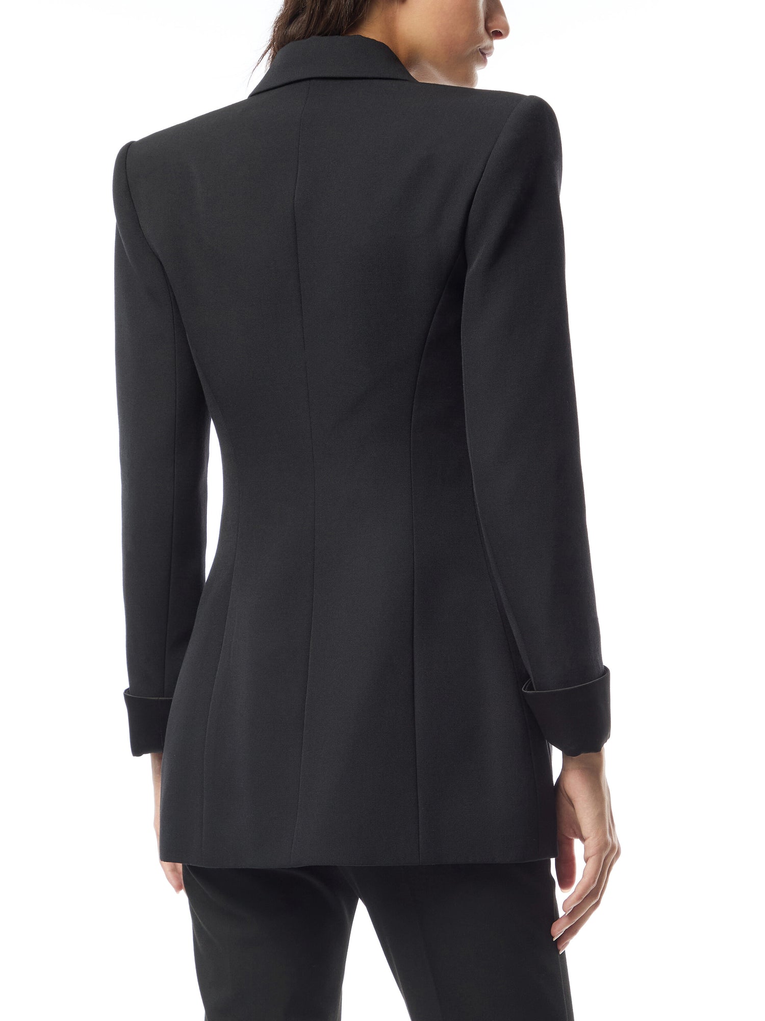 Satin-Trimmed Crepe Jacket