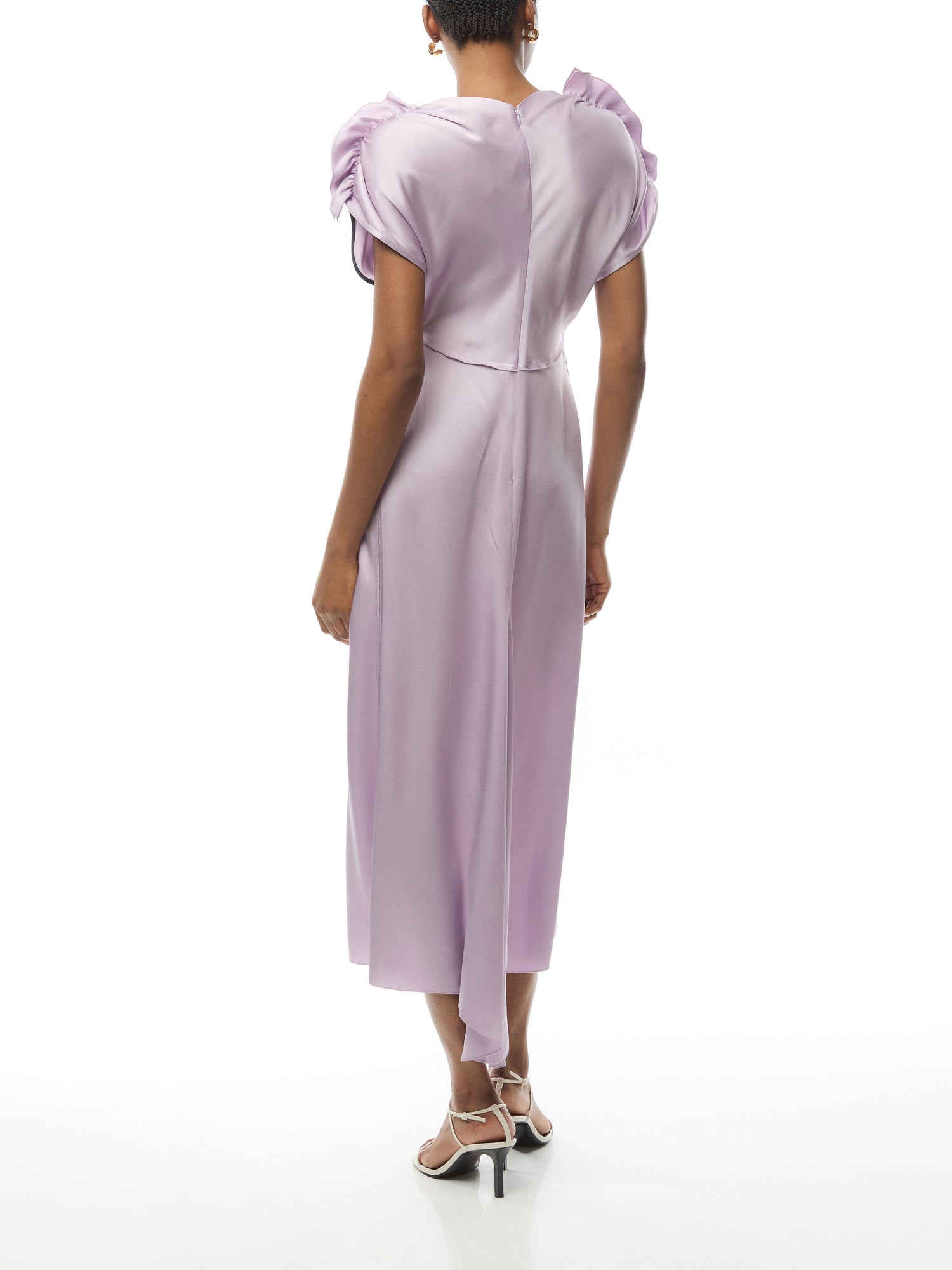 V-Neck Ruffle Midi Dress