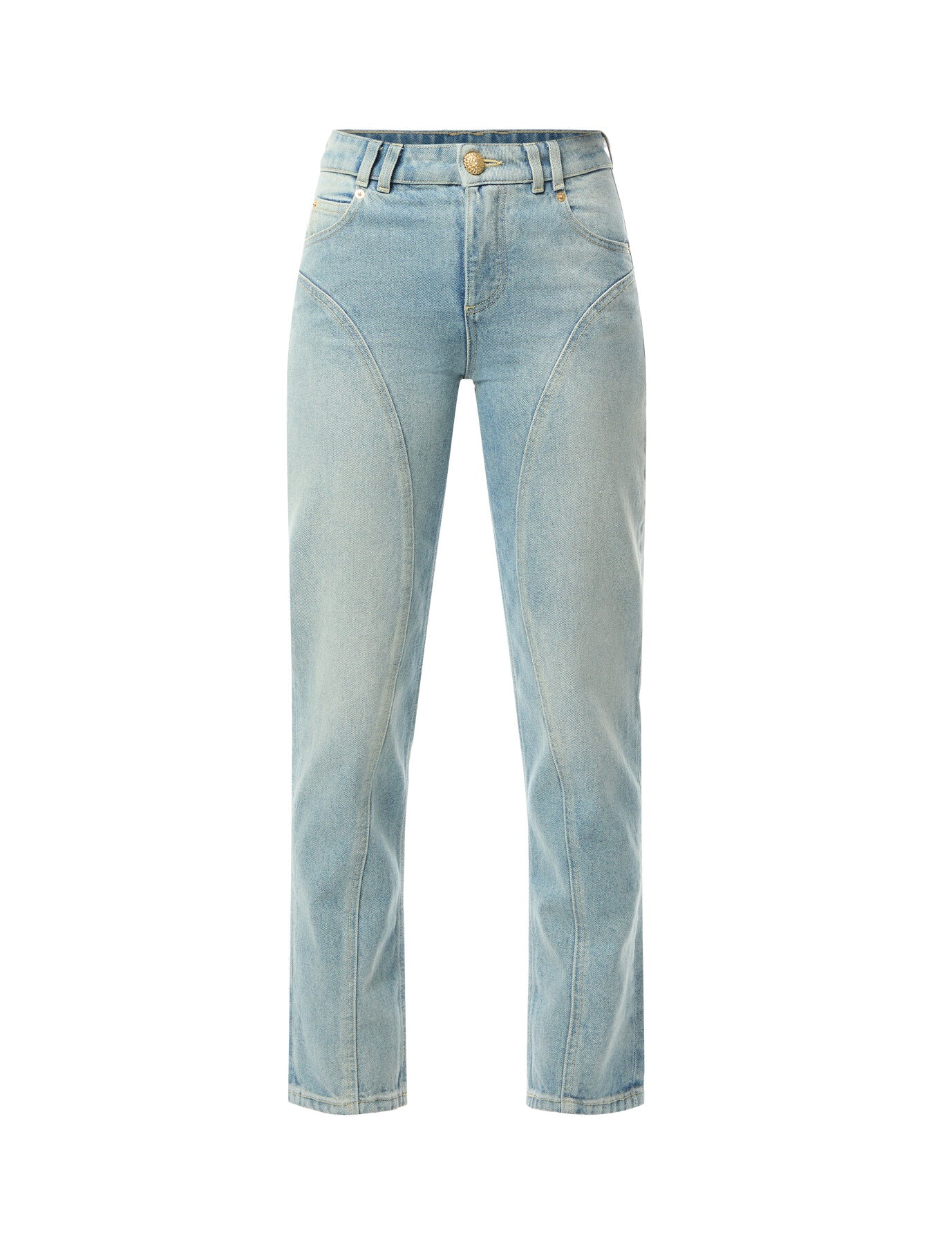 Straight Cut Detail Jeans
