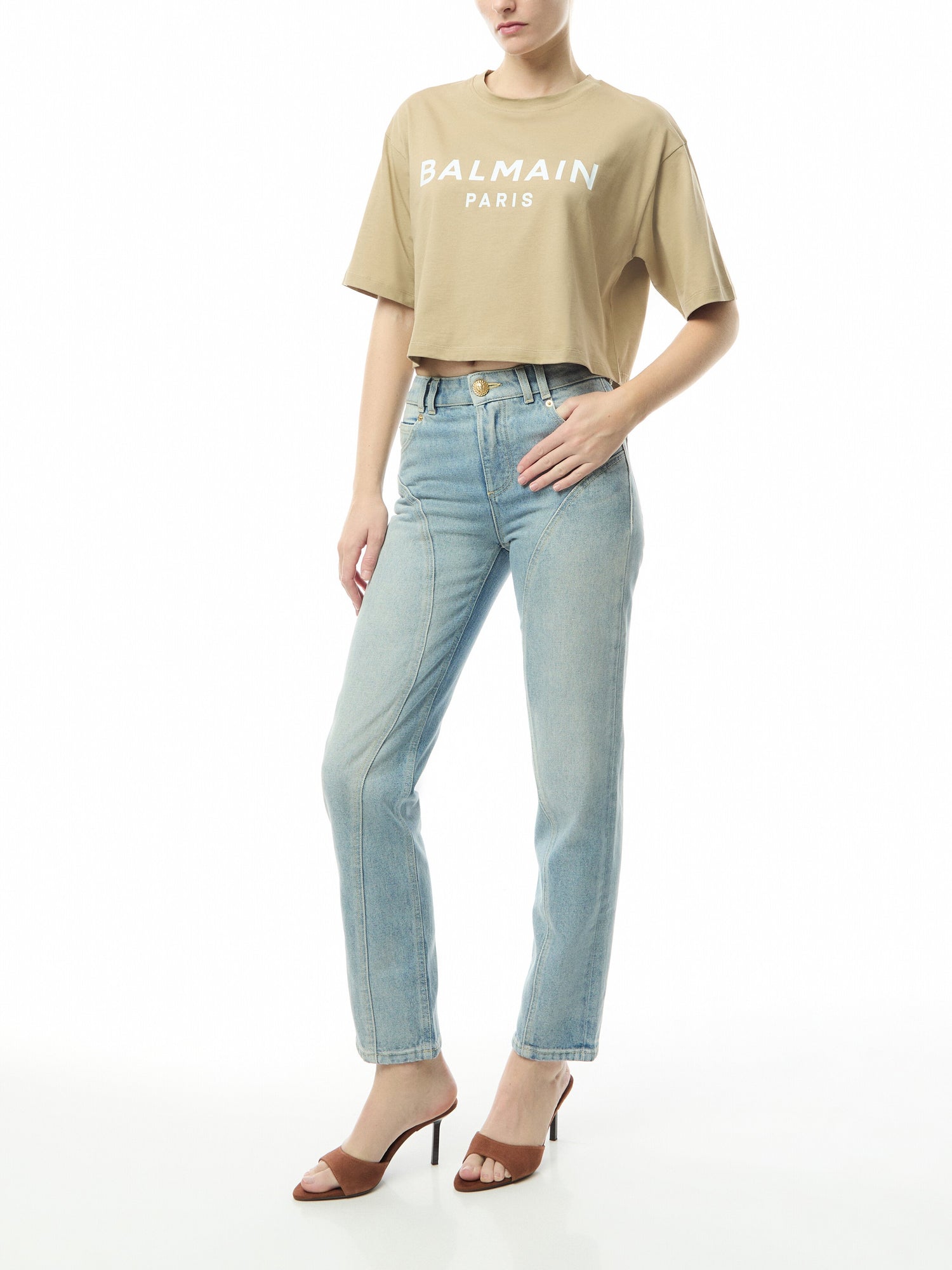 Straight Cut Detail Jeans