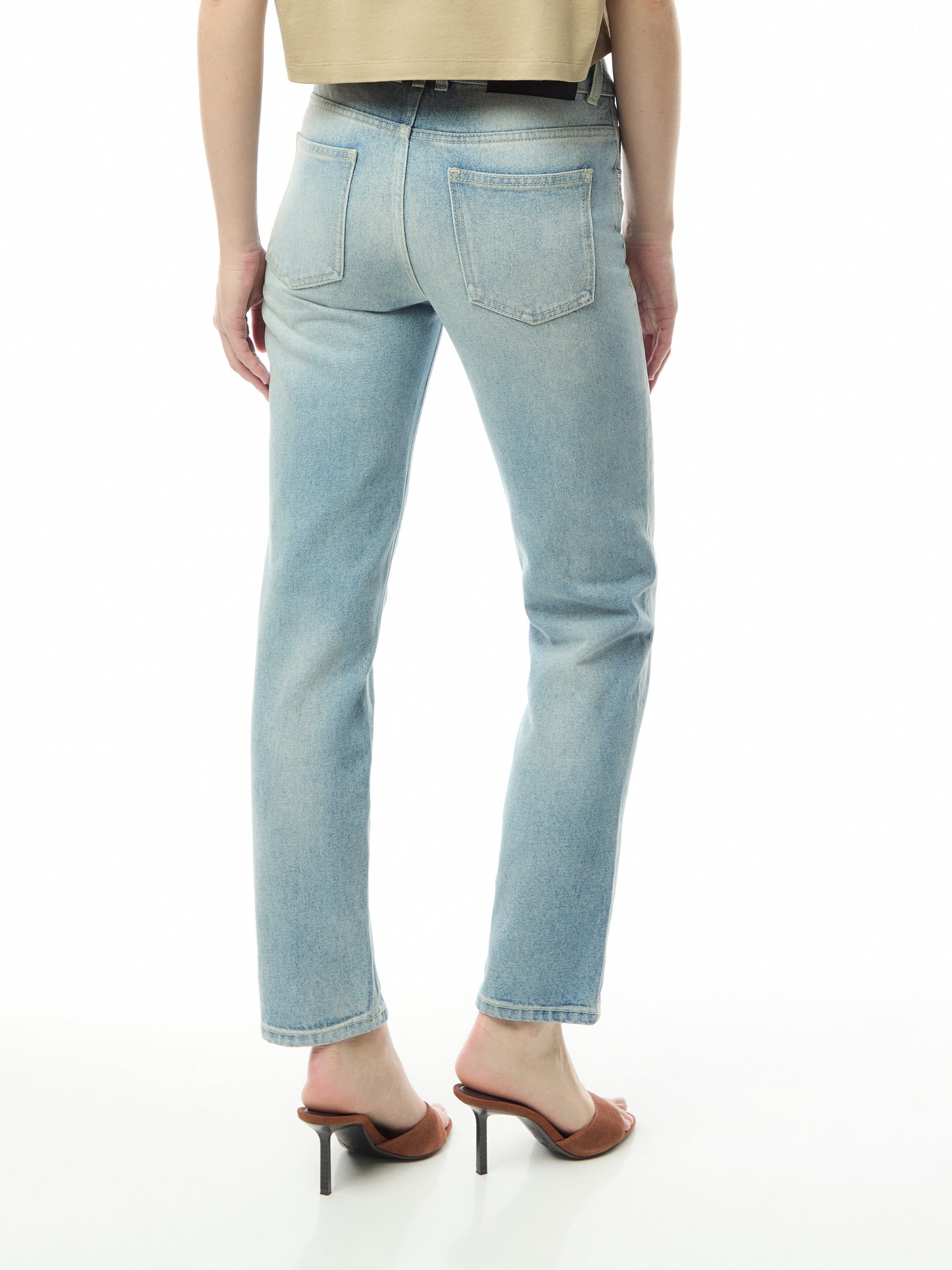 Straight Cut Detail Jeans