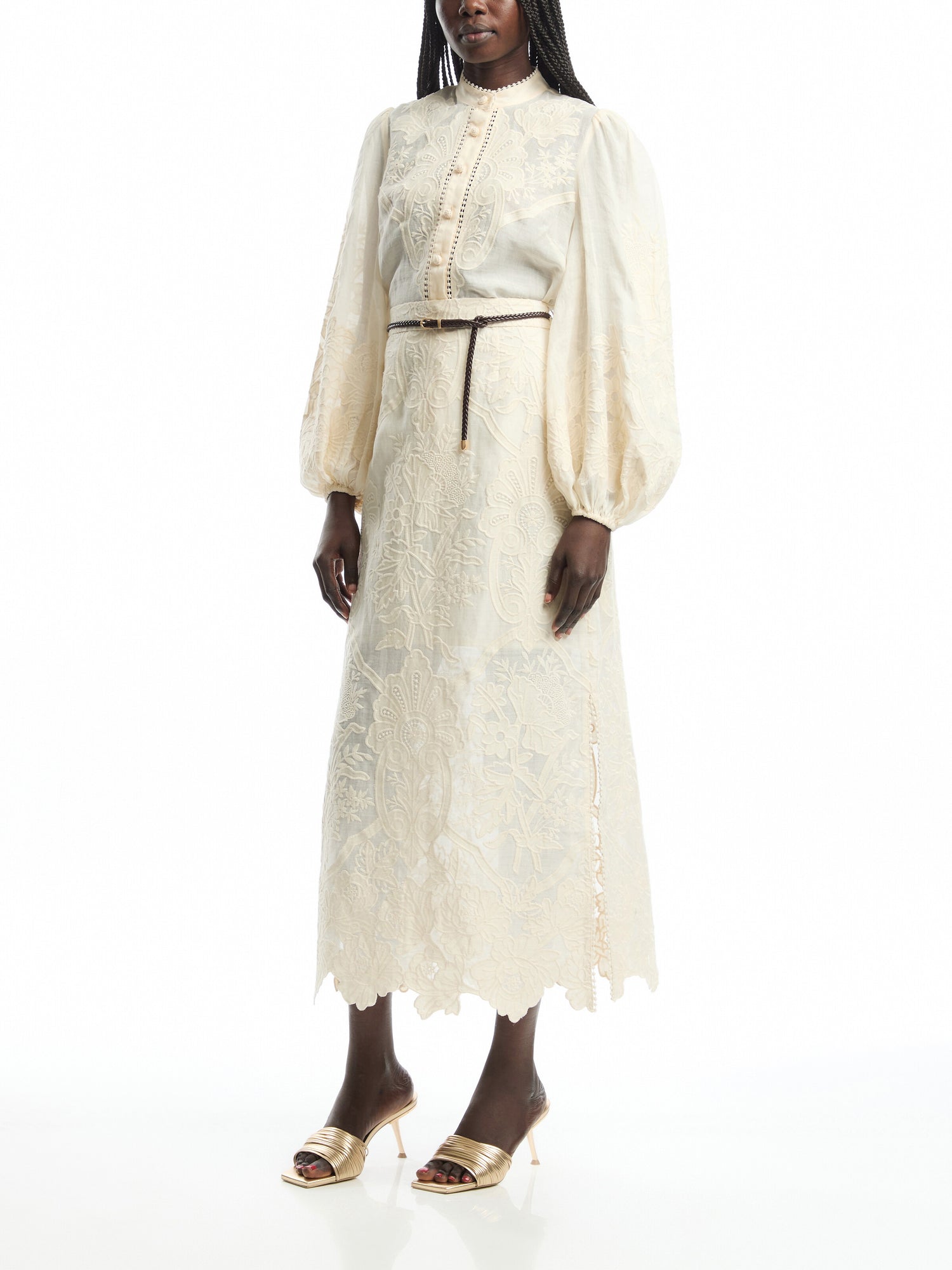Ottie Embroidered Midi Skirt