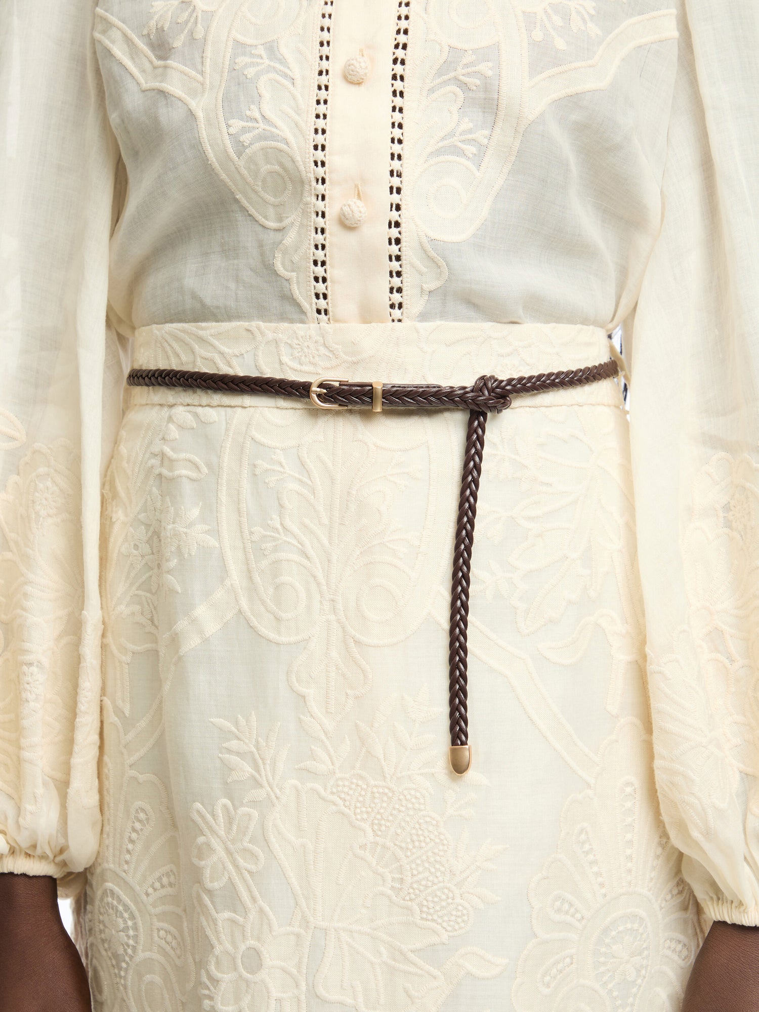 Ottie Embroidered Midi Skirt