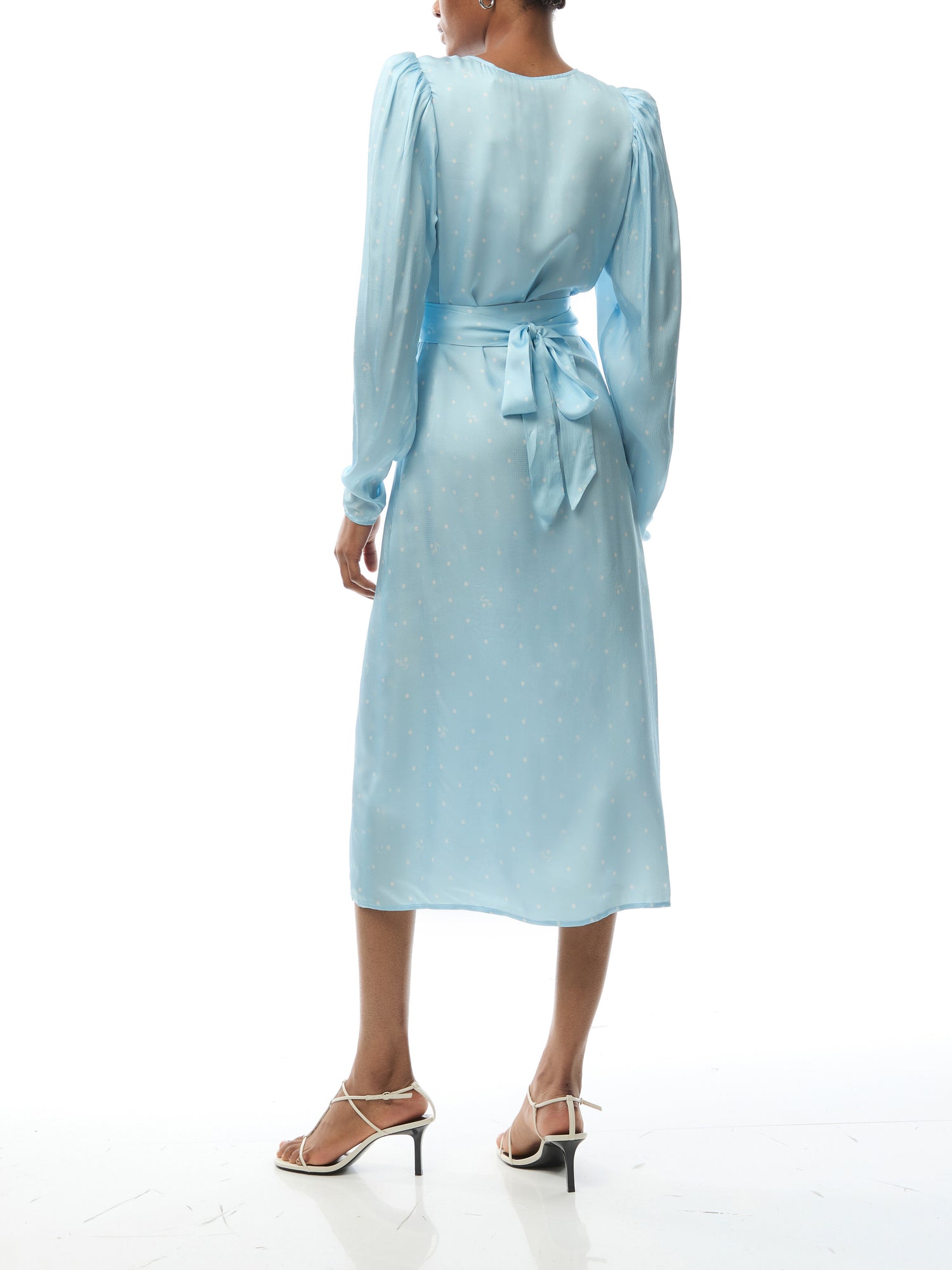 Textured Midi Wrap Dress
