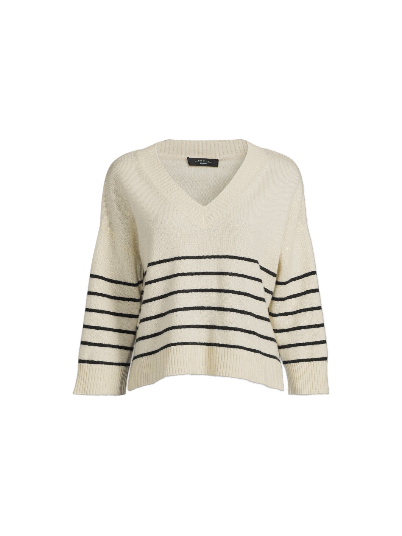 Leva Cashmere V Neck Stripe Jumper