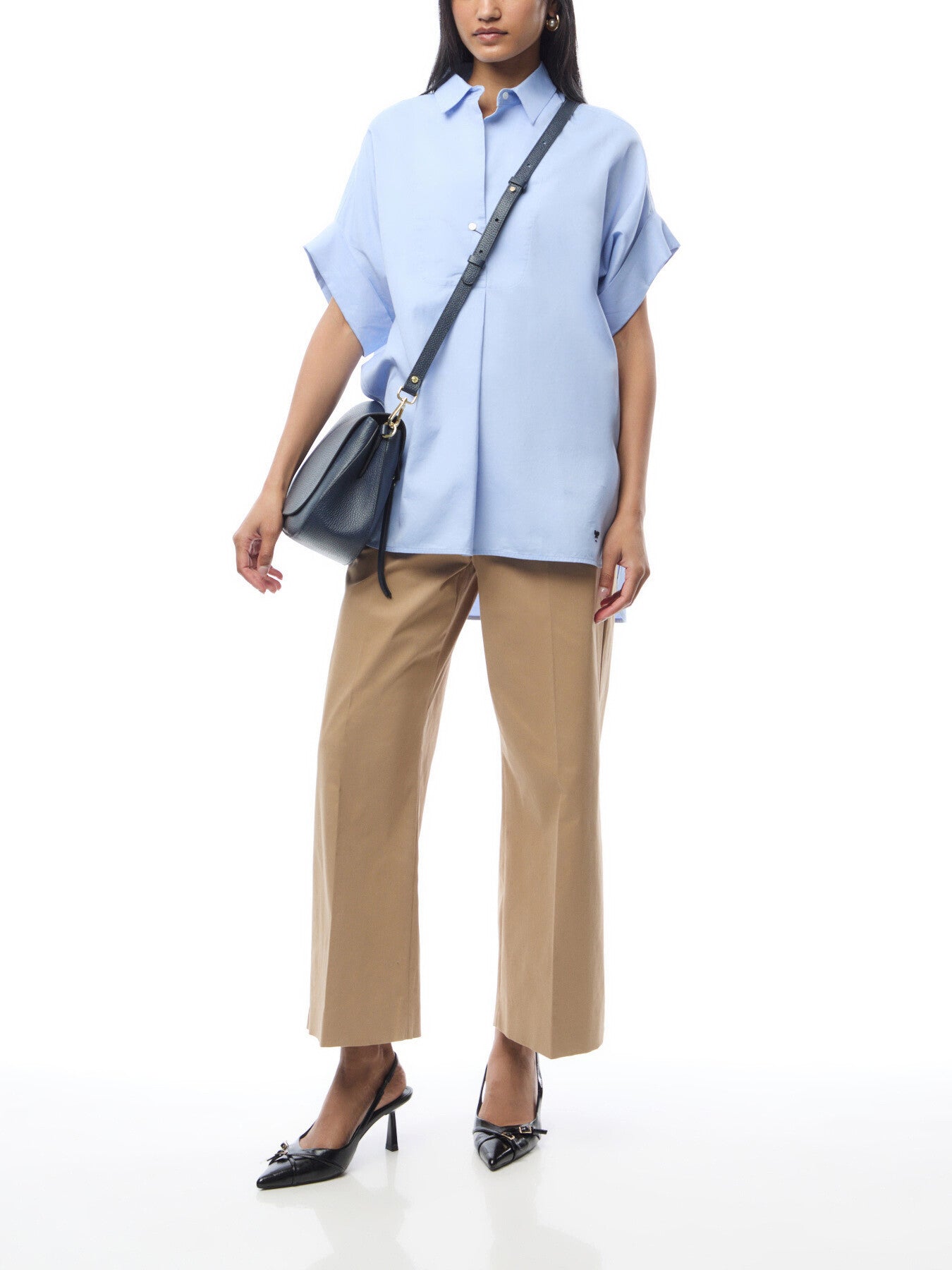 Brema Oversized Short Sleeve Cotton Shirt