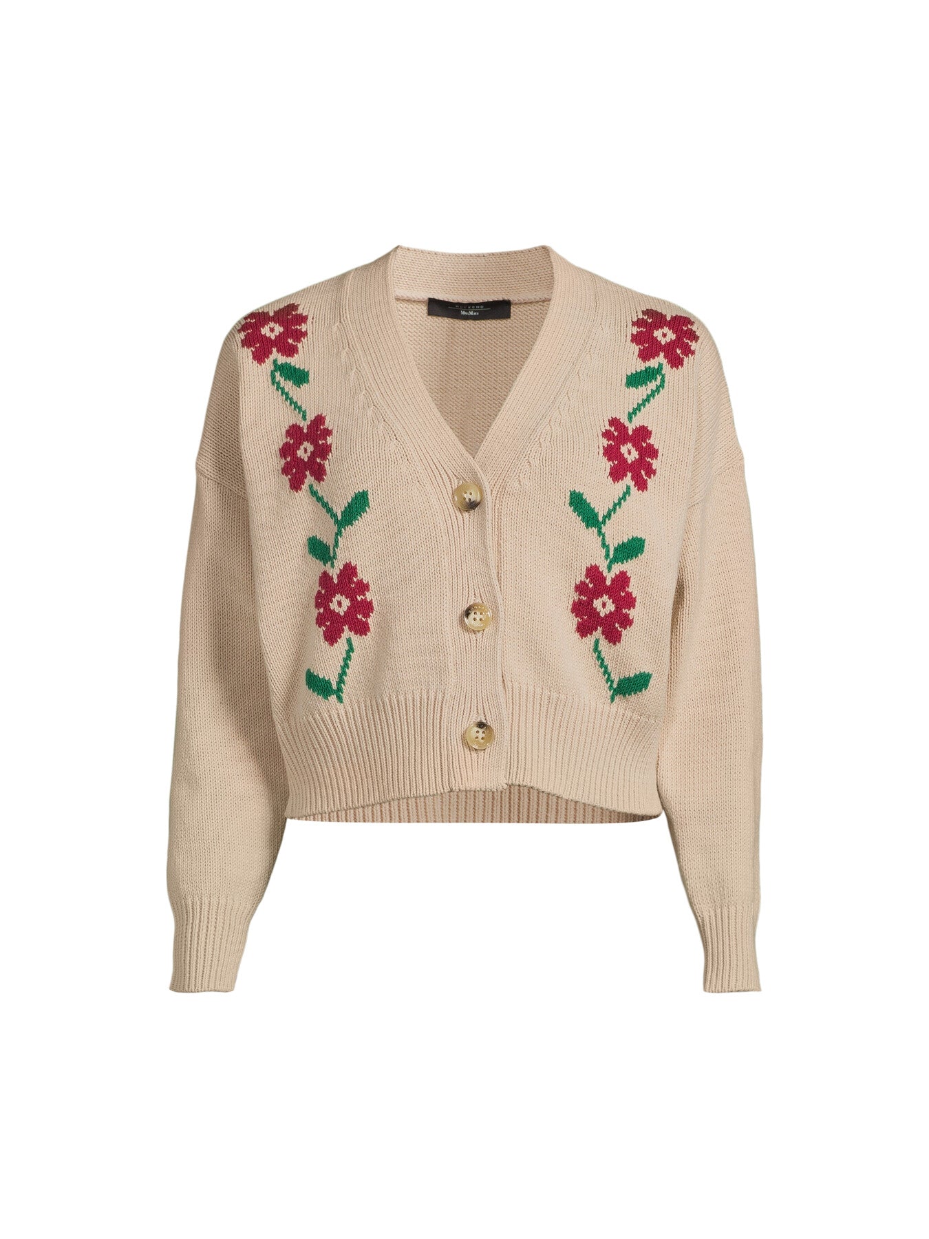Inlay-detail Cotton Cardigan
