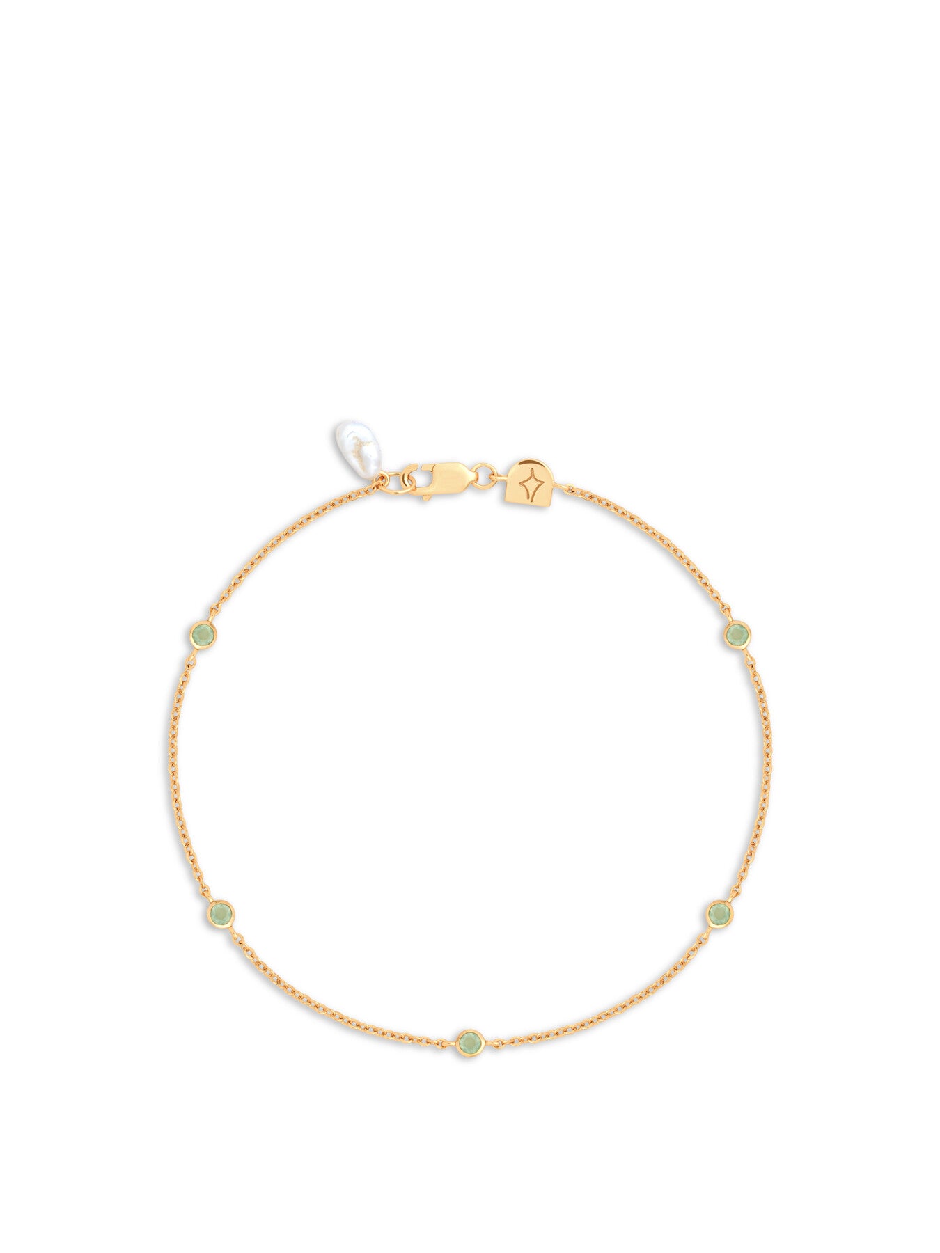 Stone and Pearl Charm Bracelet