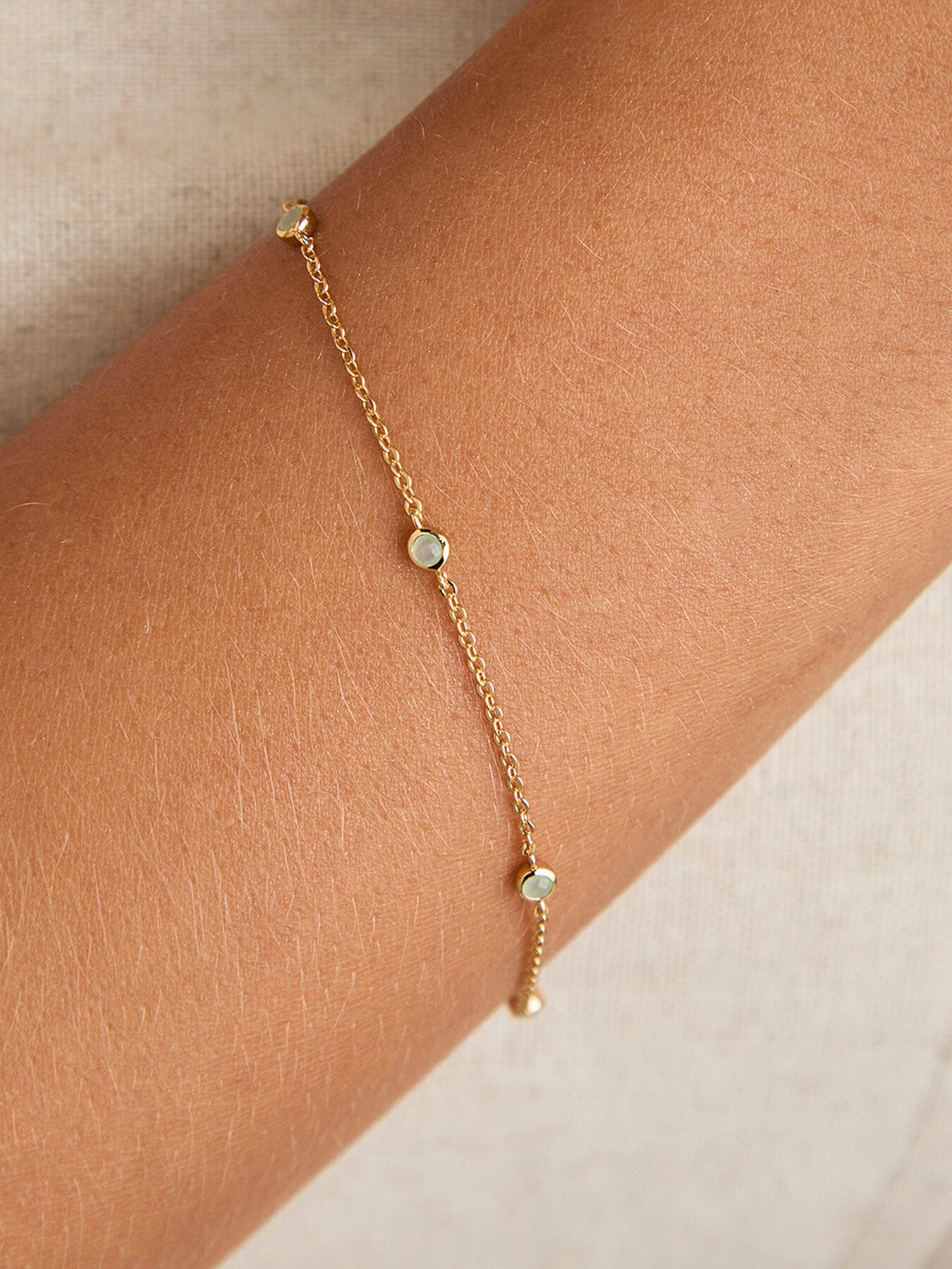 Stone and Pearl Charm Bracelet