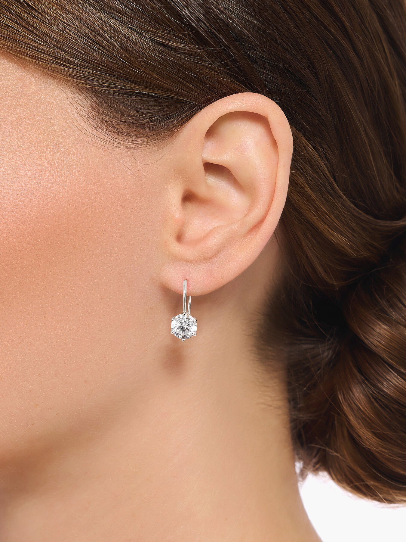 Hexagon Crystal Drop Earrings