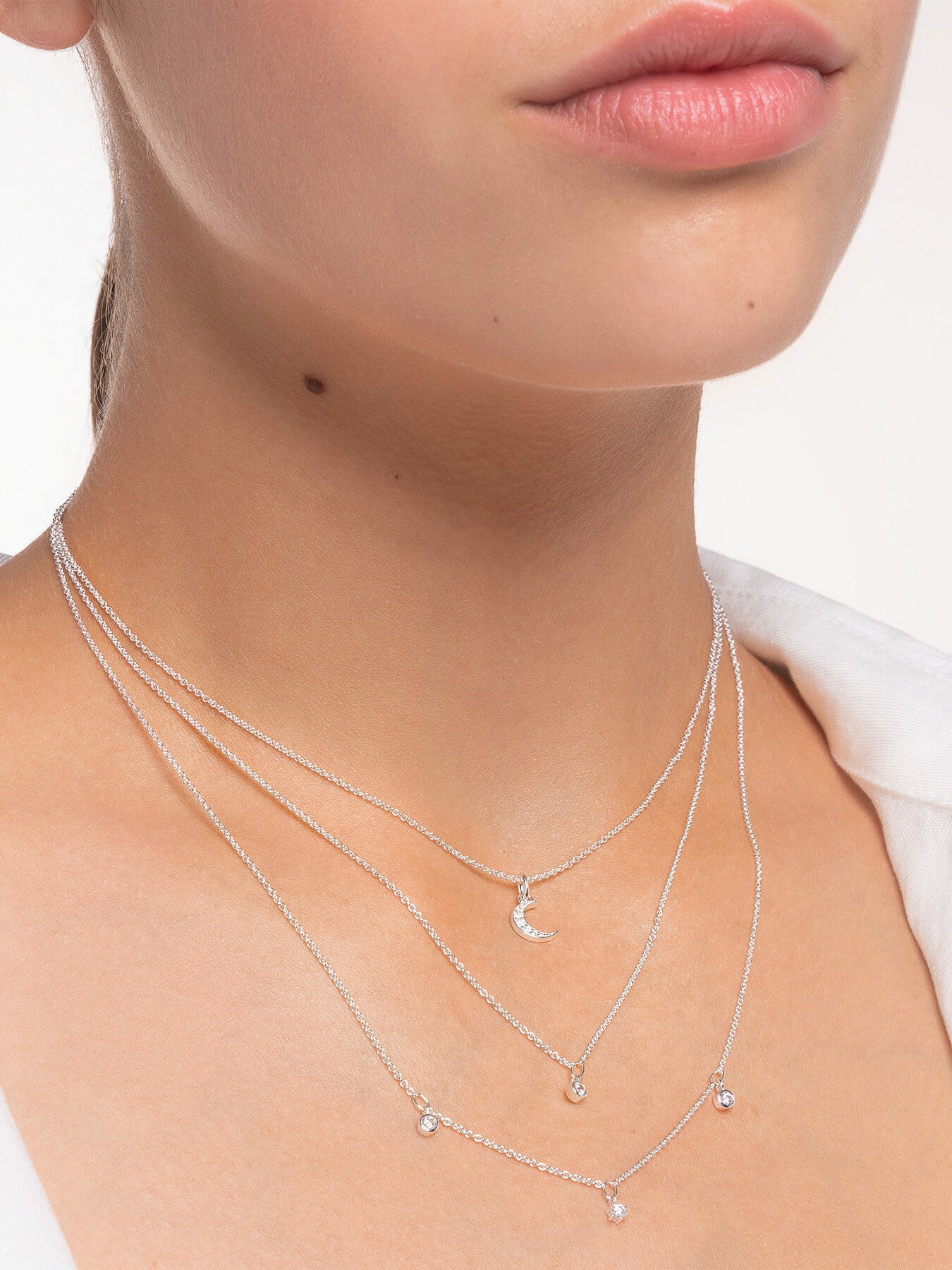 Luna Moon Pave Pendant Necklace