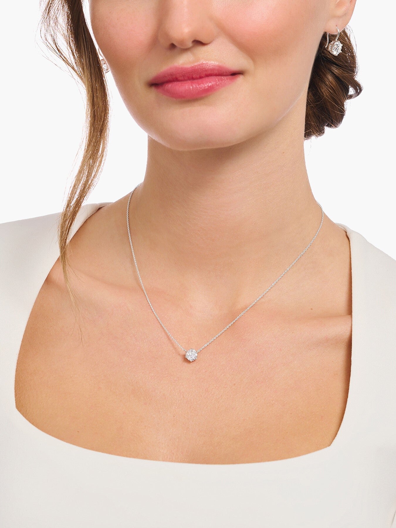 Hexagon Crystal Pendant Necklace