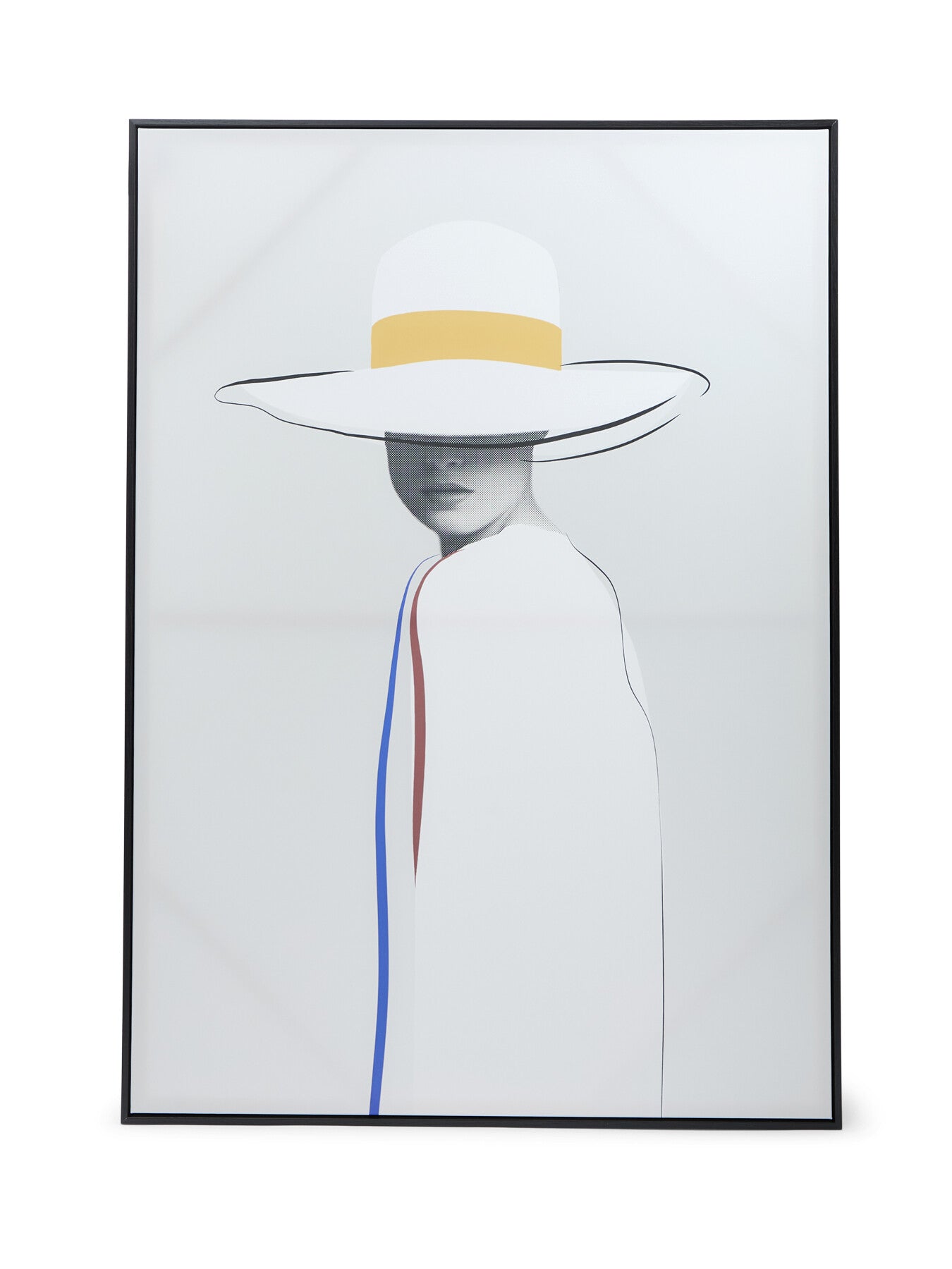 Lady in White with Mustard Ribbon Canvas