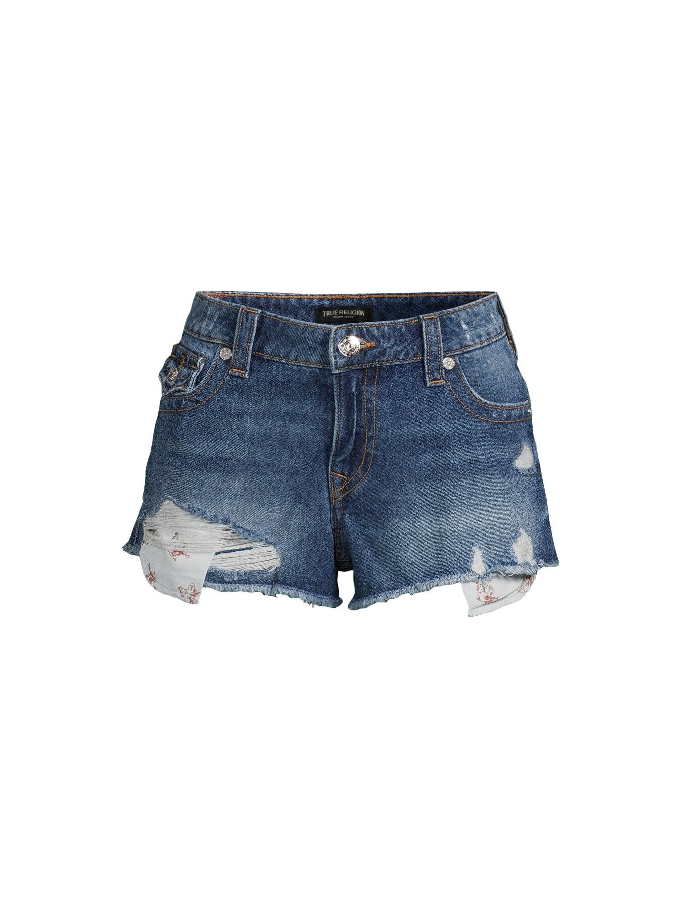 Distressed Buddha Pocket Booty Shorts