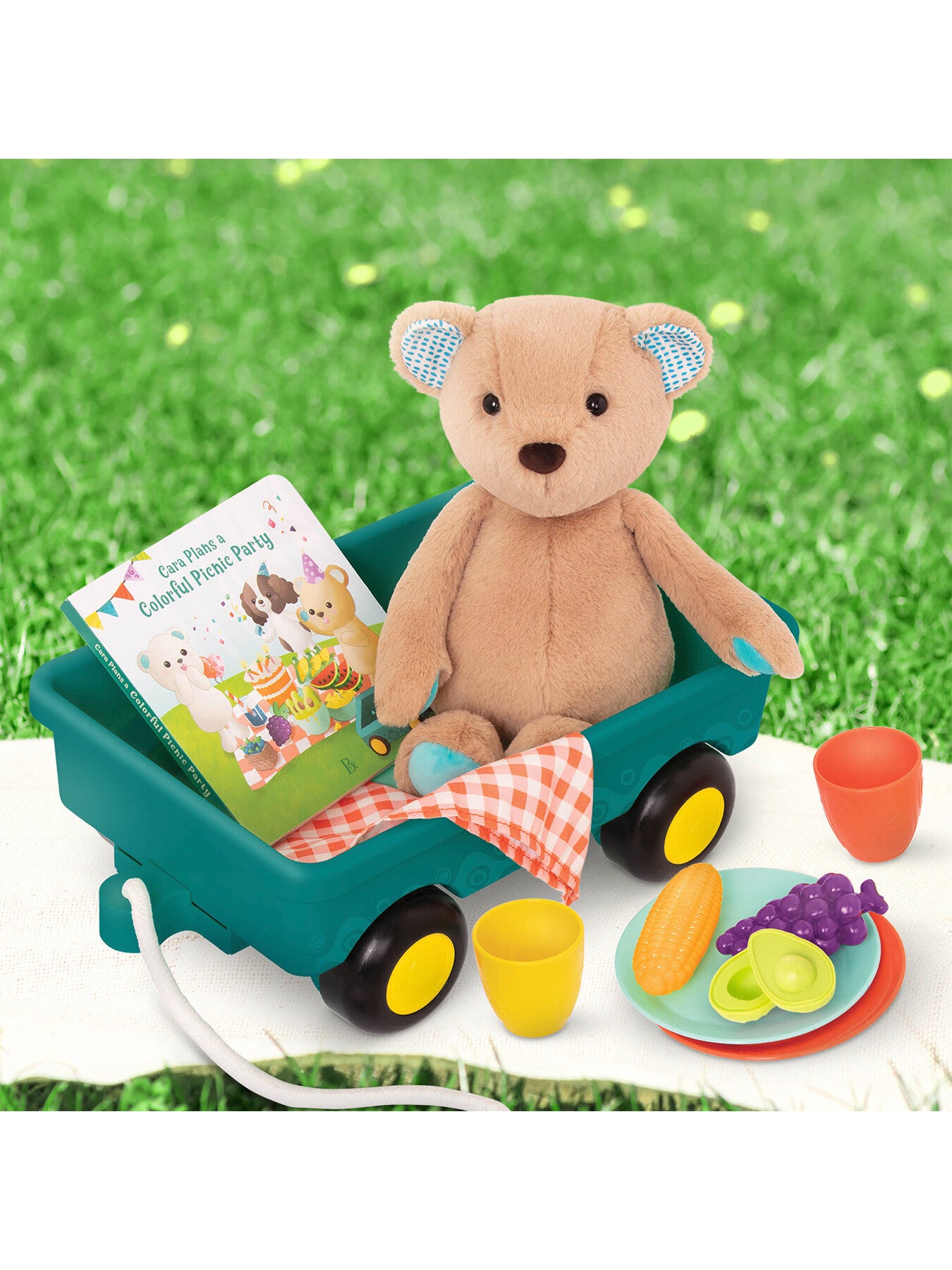 B Classic Plush Bear Book Deluxe Picnic Set