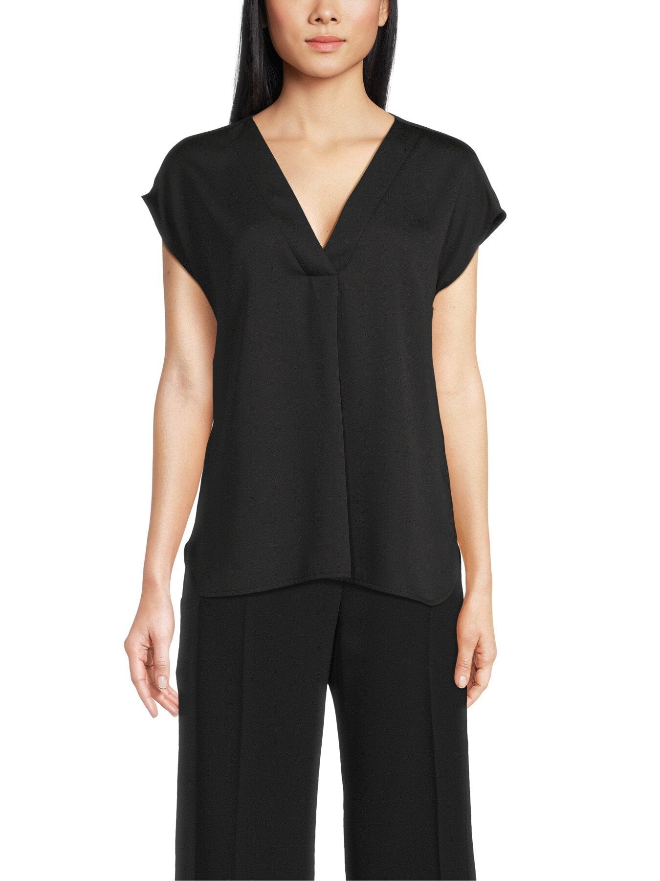 Brina V Neck Cap Sleeve Top