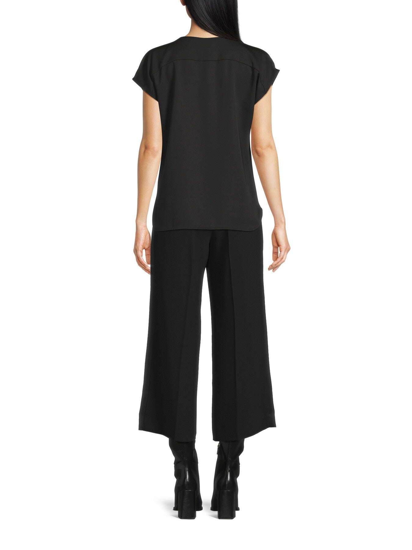 Brina V Neck Cap Sleeve Top