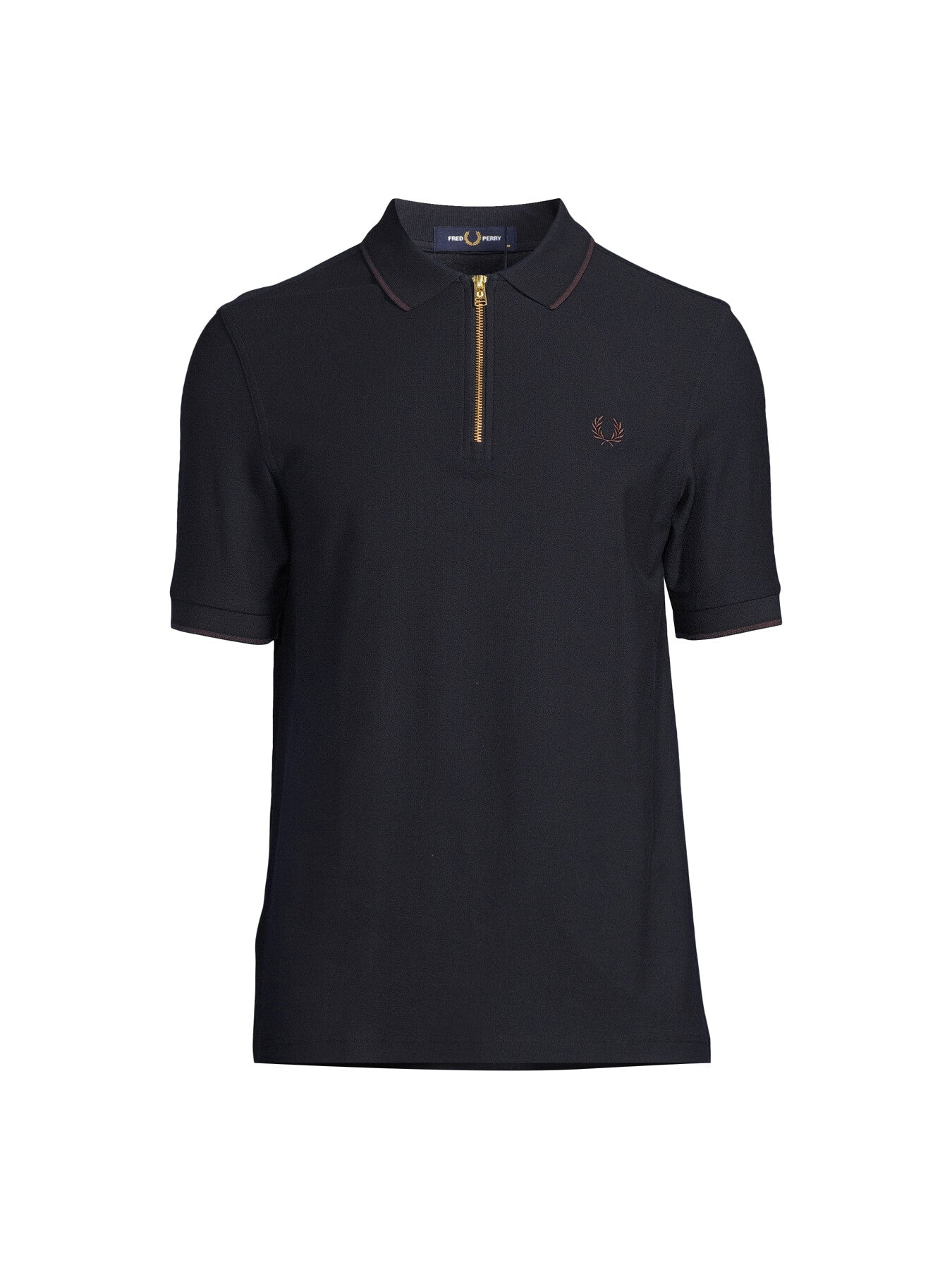 Crepe Pique Zip Neck Polo Shirt
