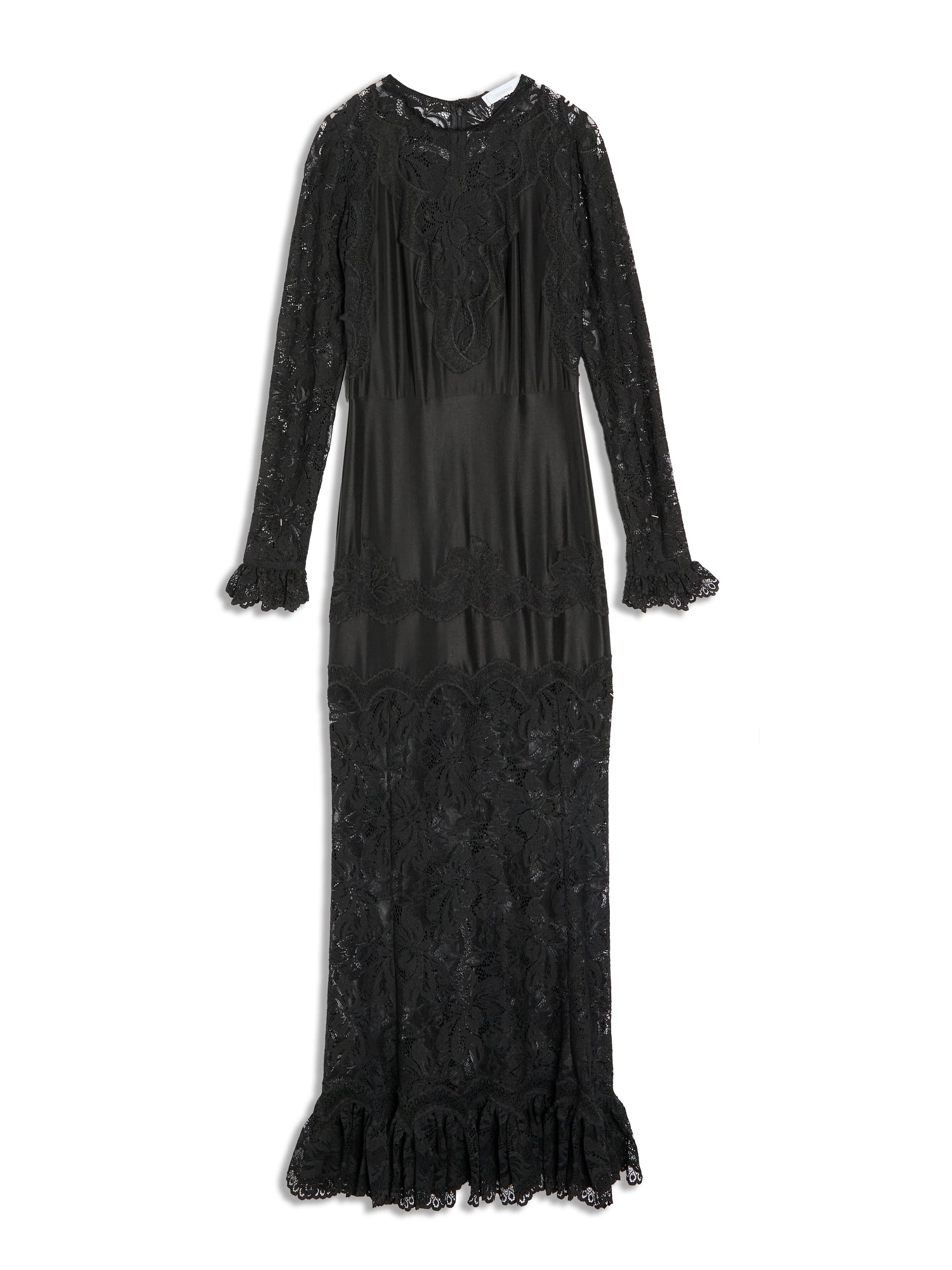 Robe Lace Long Sleeved Ruched Midi Dress
