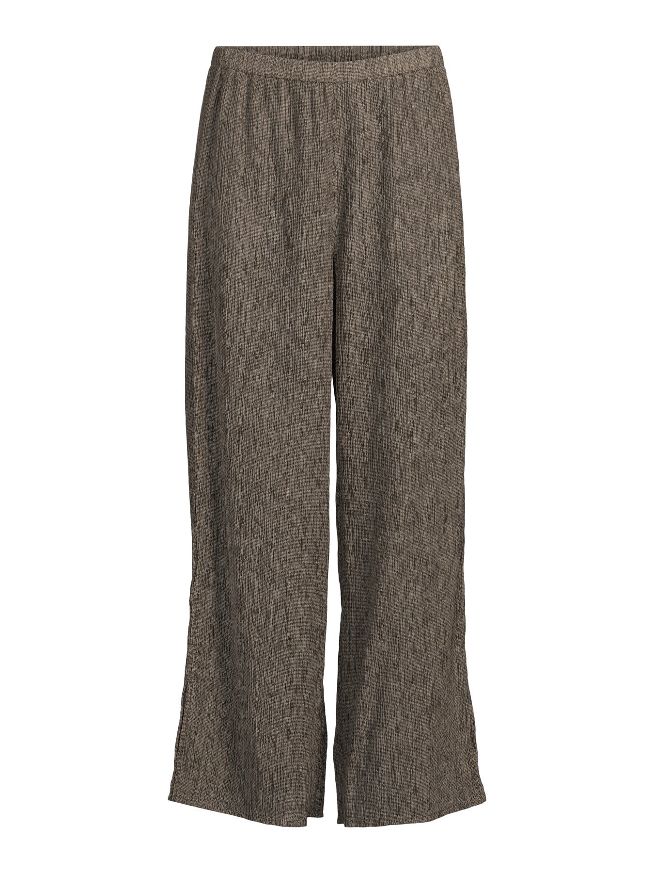 Woven Plisse Wide Leg Trousers