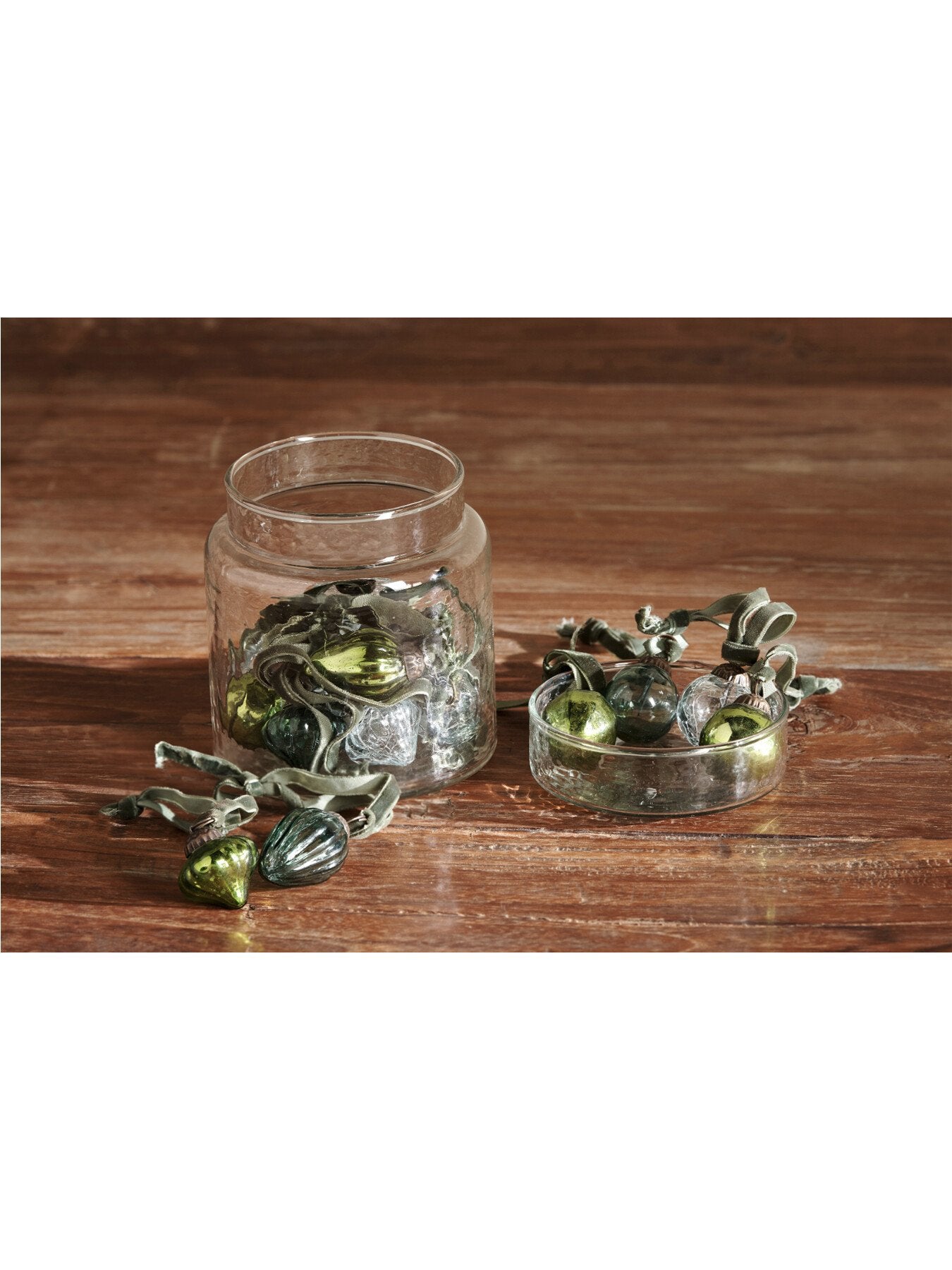 Adisa Bauble Jar - Mixed Green Clear - Set of 16