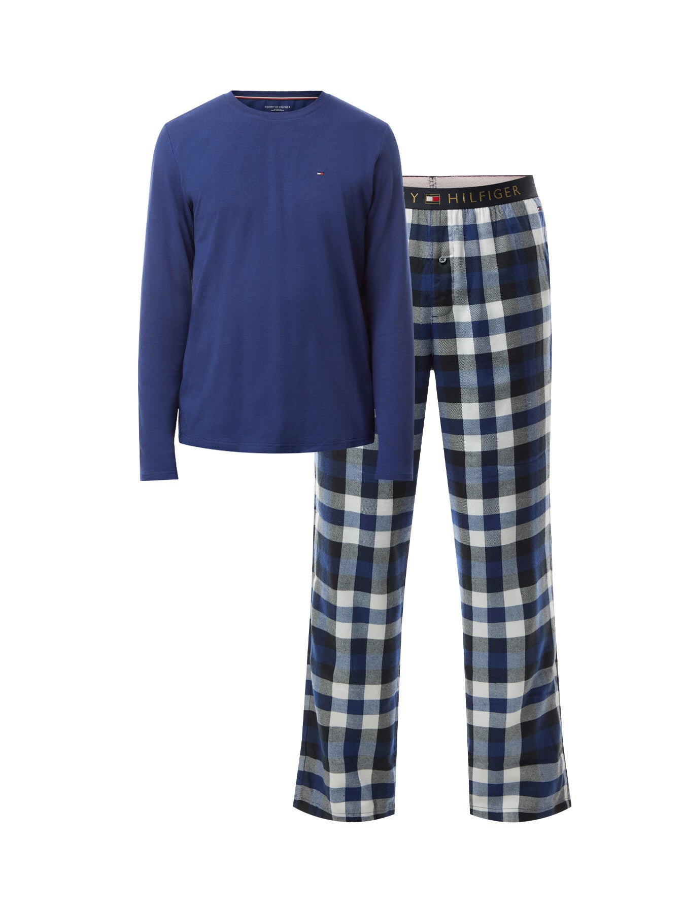Long Sleeve Checked Loungewear Set