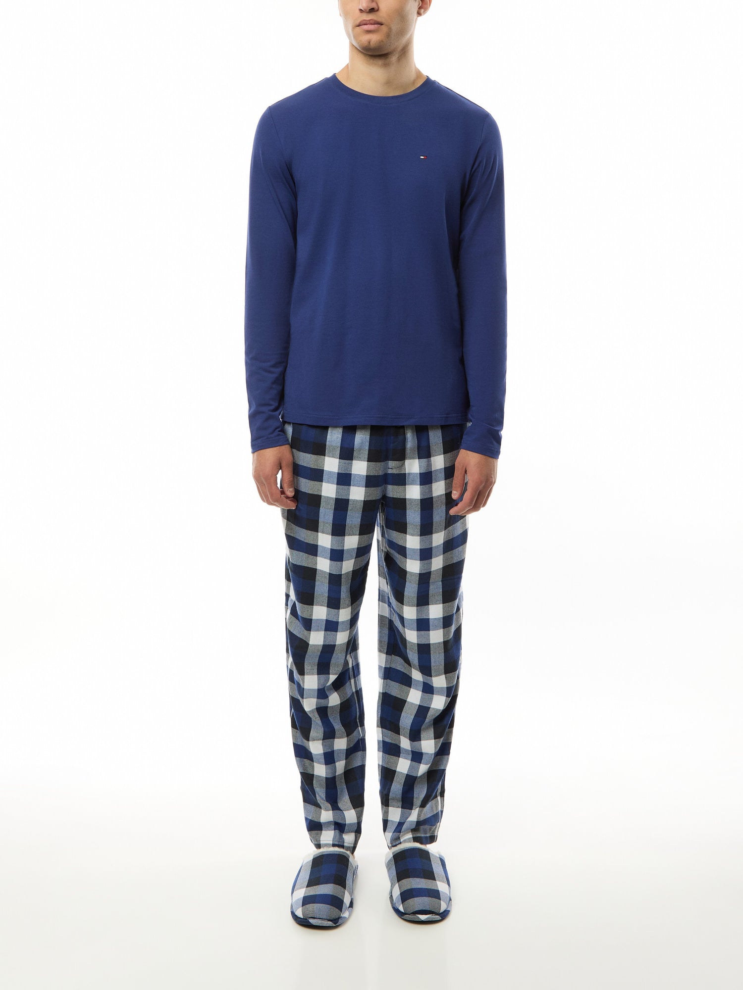 Long Sleeve Checked Loungewear Set